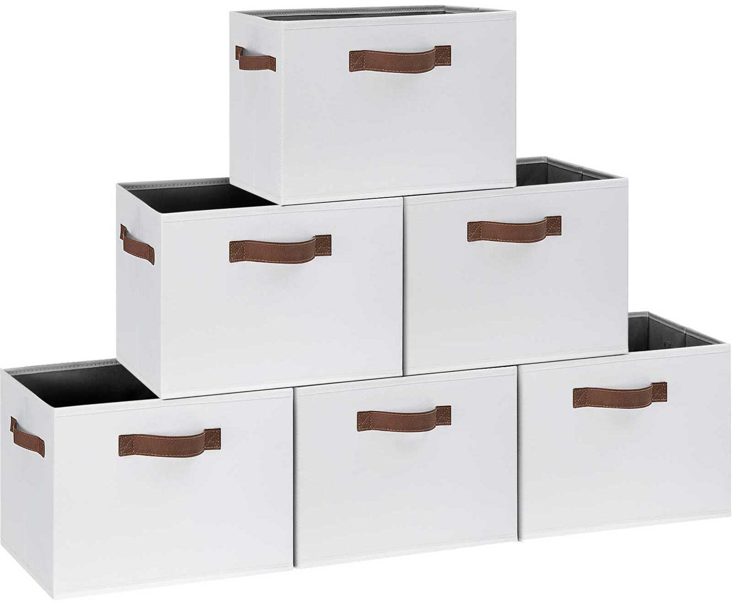 GhvyenntteS Large Fabric Storage Bins with 3 Handles, 15x11x9.6 Inch Storage Baskets for Shelves, Foldable Closet Storage Bins for Shelves, Closet Organizers and Storage Boxes 3 Pack