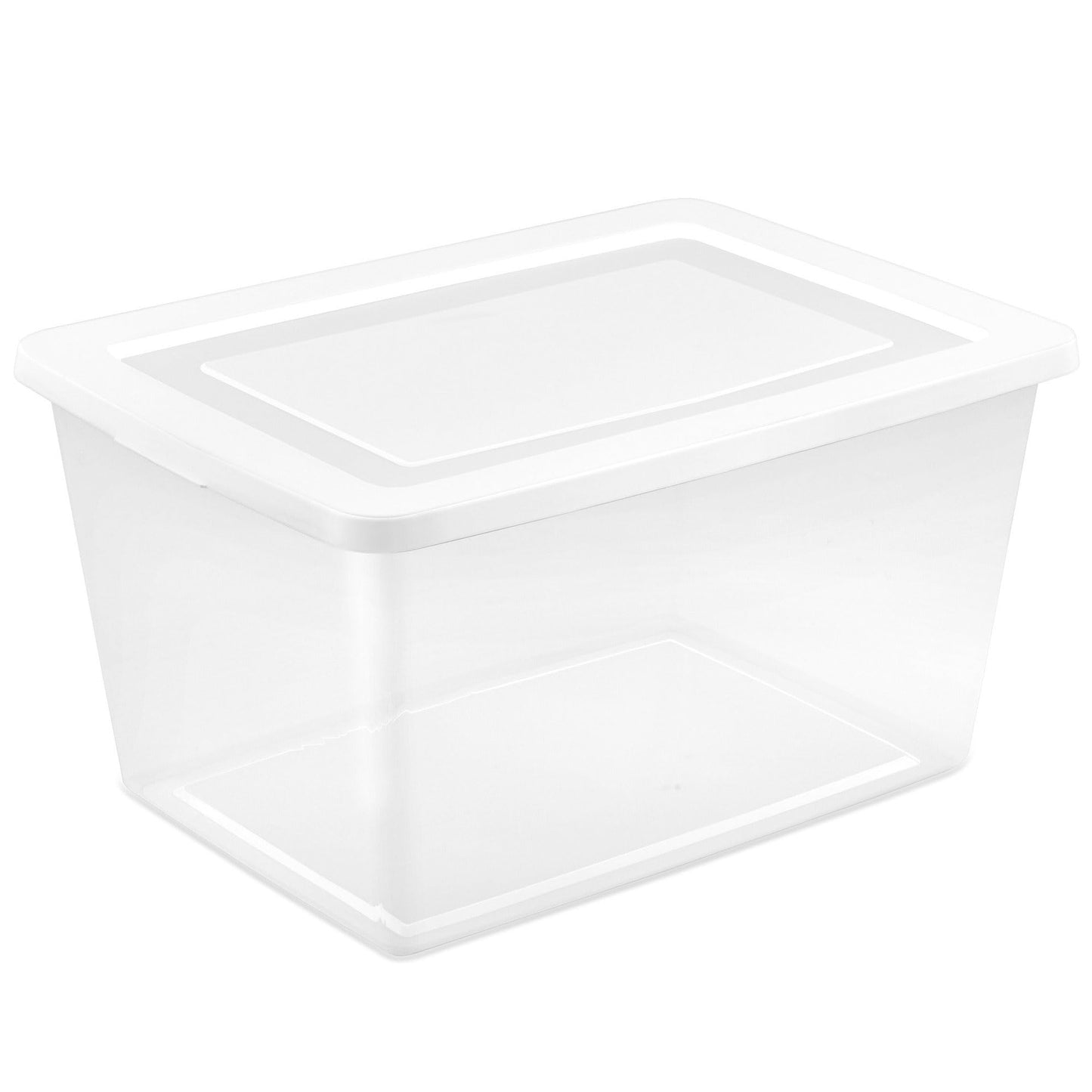 Sterilite Storage Boxes, Stackable Clear Plastic Bins, 6 Quart, 12-Pack