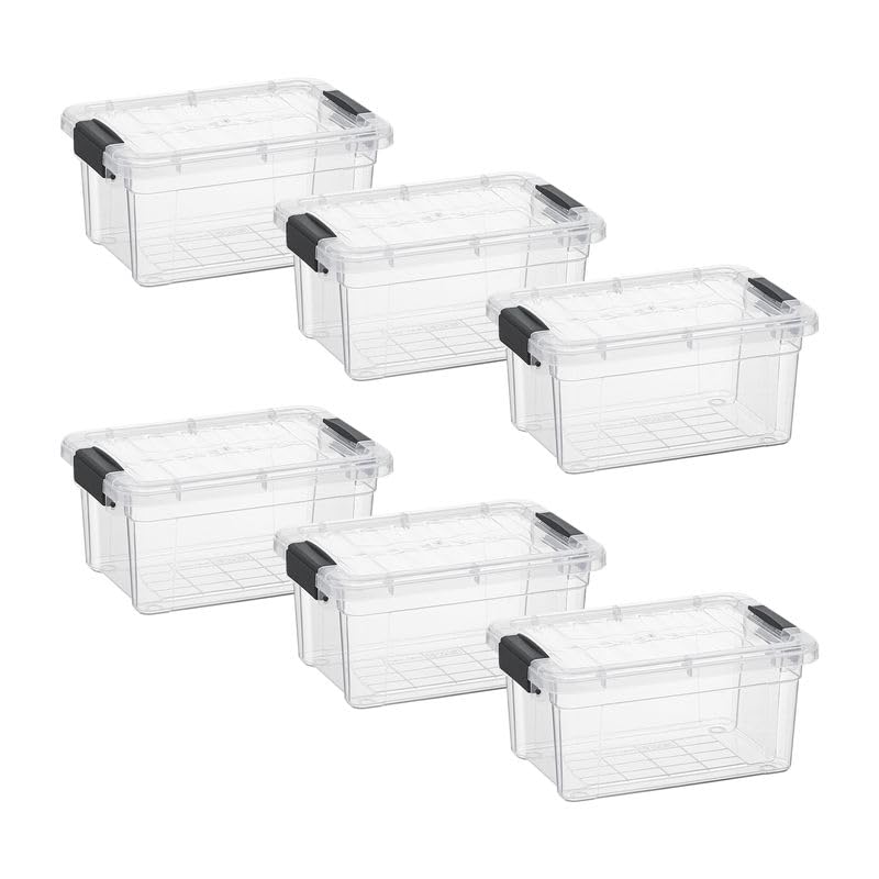 Superio 13.7 Quart Clear Plastic Storage Bin with Lid, Stackable Organizer Box, BPA-Free Storage Container for Home, Garage, School & Office, 1 Pack