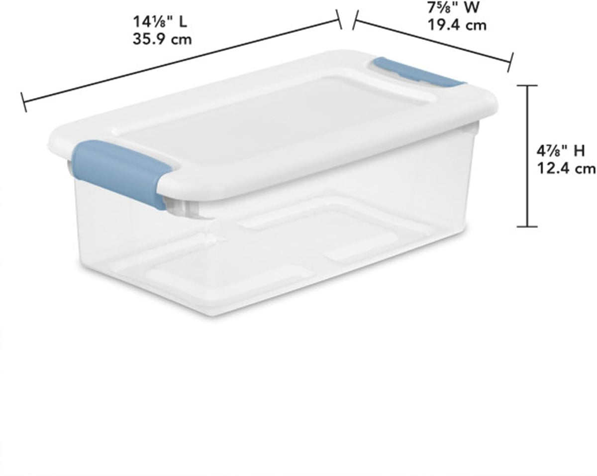 Sterilite Latching Box with Lids for Home and Office, 6 Quart, 12-Pack
