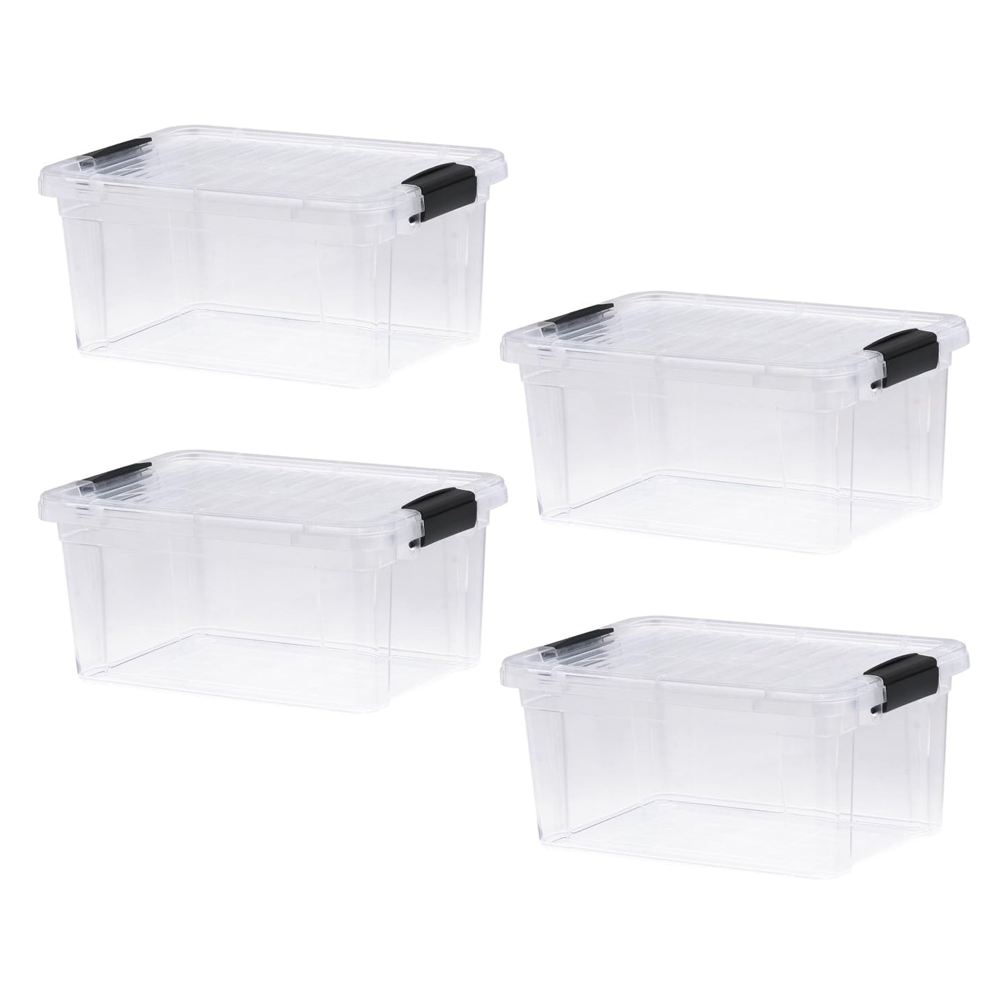 Superio 13.7 Quart Clear Plastic Storage Bin with Lid, Stackable Organizer Box, BPA-Free Storage Container for Home, Garage, School & Office, 1 Pack