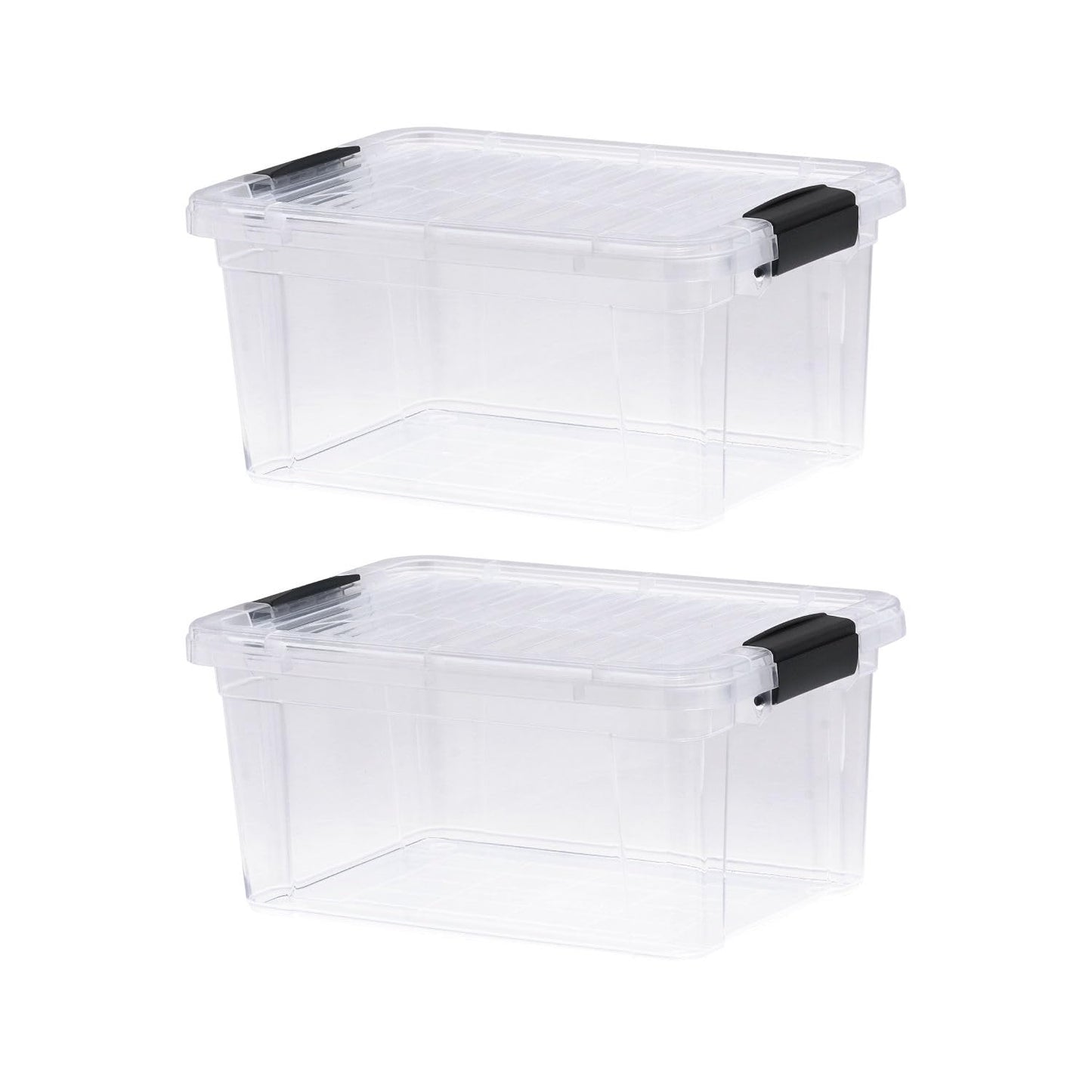 Superio Clear Plastic Storage Bins with Lid, 4.5 Quart Box, Organizing Containers, Stackable Plastic Tote for Home, Garage, Dorm, School, and Office