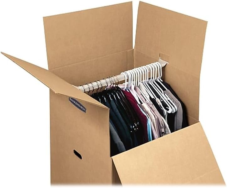 ‎Bankers Box 3-Pack Short Wardrobe Moving Boxes, 20" x 20" x 40"