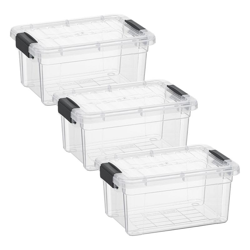 Superio 13.7 Quart Clear Plastic Storage Bin with Lid, Stackable Organizer Box, BPA-Free Storage Container for Home, Garage, School & Office, 1 Pack