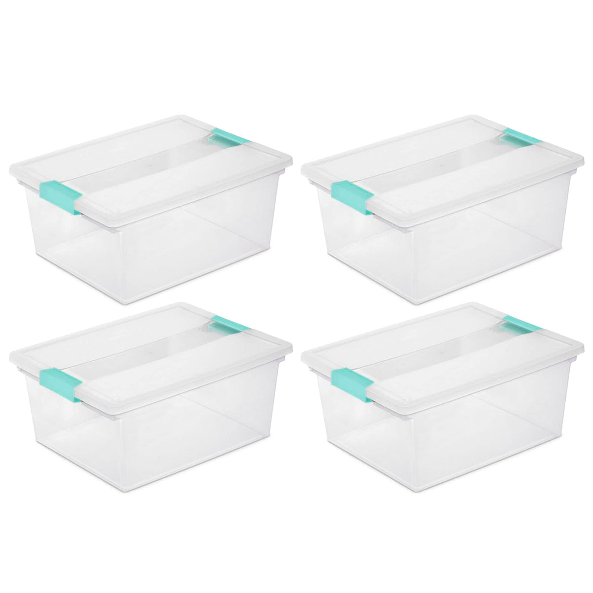 Sterilite Small Clip Box, Stackable Small Storage Bin with Latching Lid, Plastic Container to Organize Office, Crafts, Clear Base and Lid, (Pack of 6)