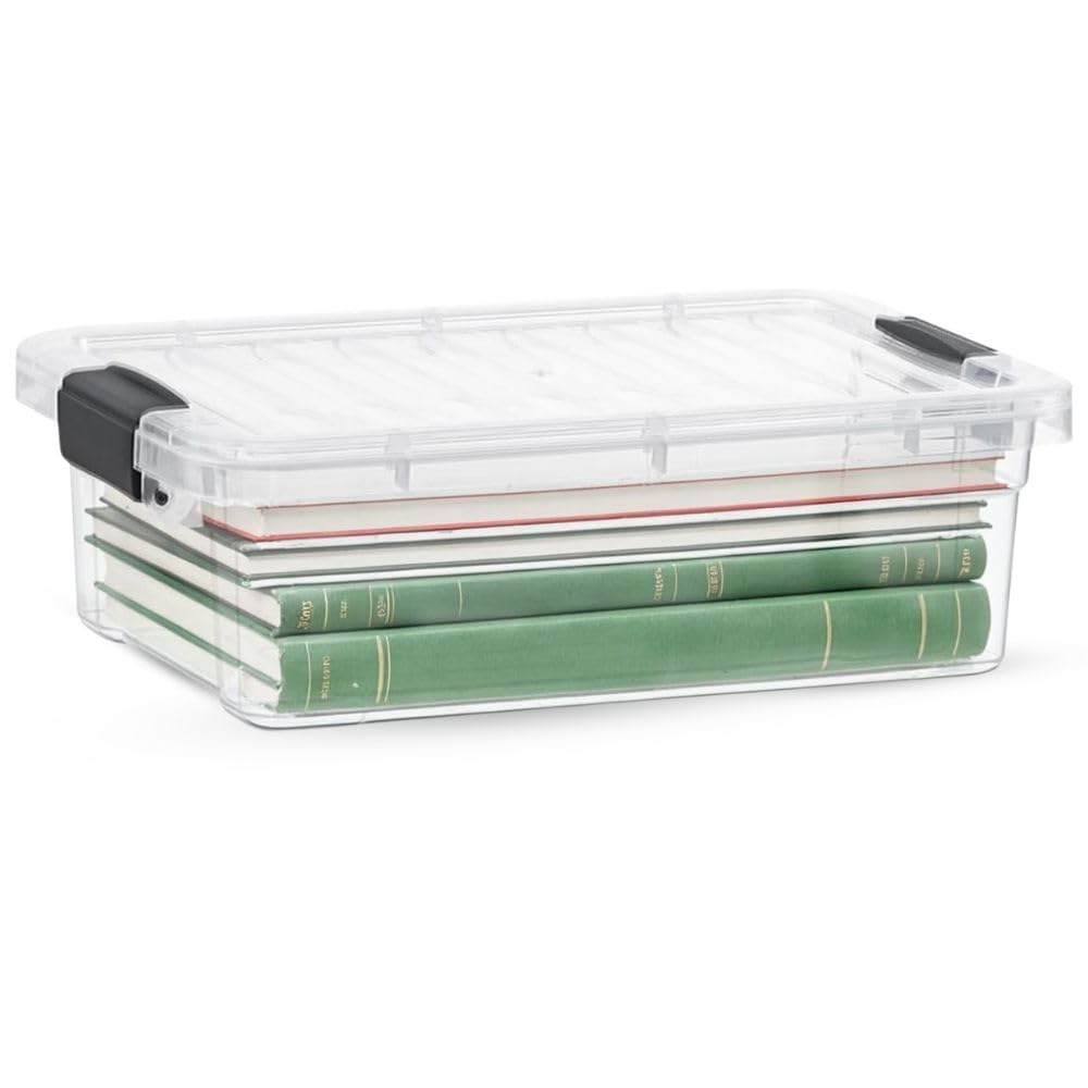 Superio 13.7 Quart Clear Plastic Storage Bin with Lid, Stackable Organizer Box, BPA-Free Storage Container for Home, Garage, School & Office, 1 Pack