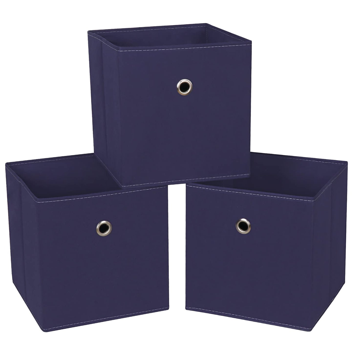 Black Foldable Storage Cubes Bins ,11 Inch Cloth Storage Cube Fabric Storage Box Cubes Organizer Baskets with Handles for Home Organizer Set of 3 (Black)