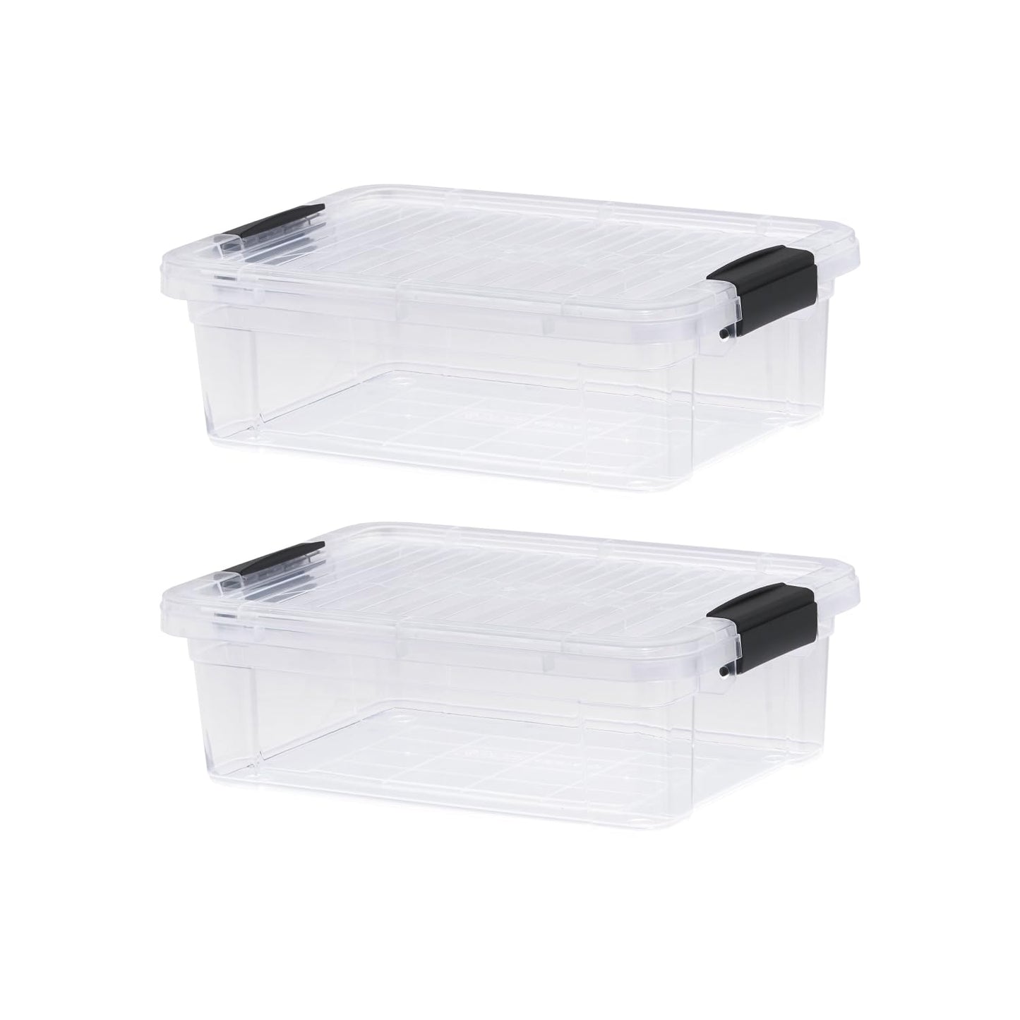 Superio 13.7 Quart Clear Plastic Storage Bin with Lid, Stackable Organizer Box, BPA-Free Storage Container for Home, Garage, School & Office, 1 Pack