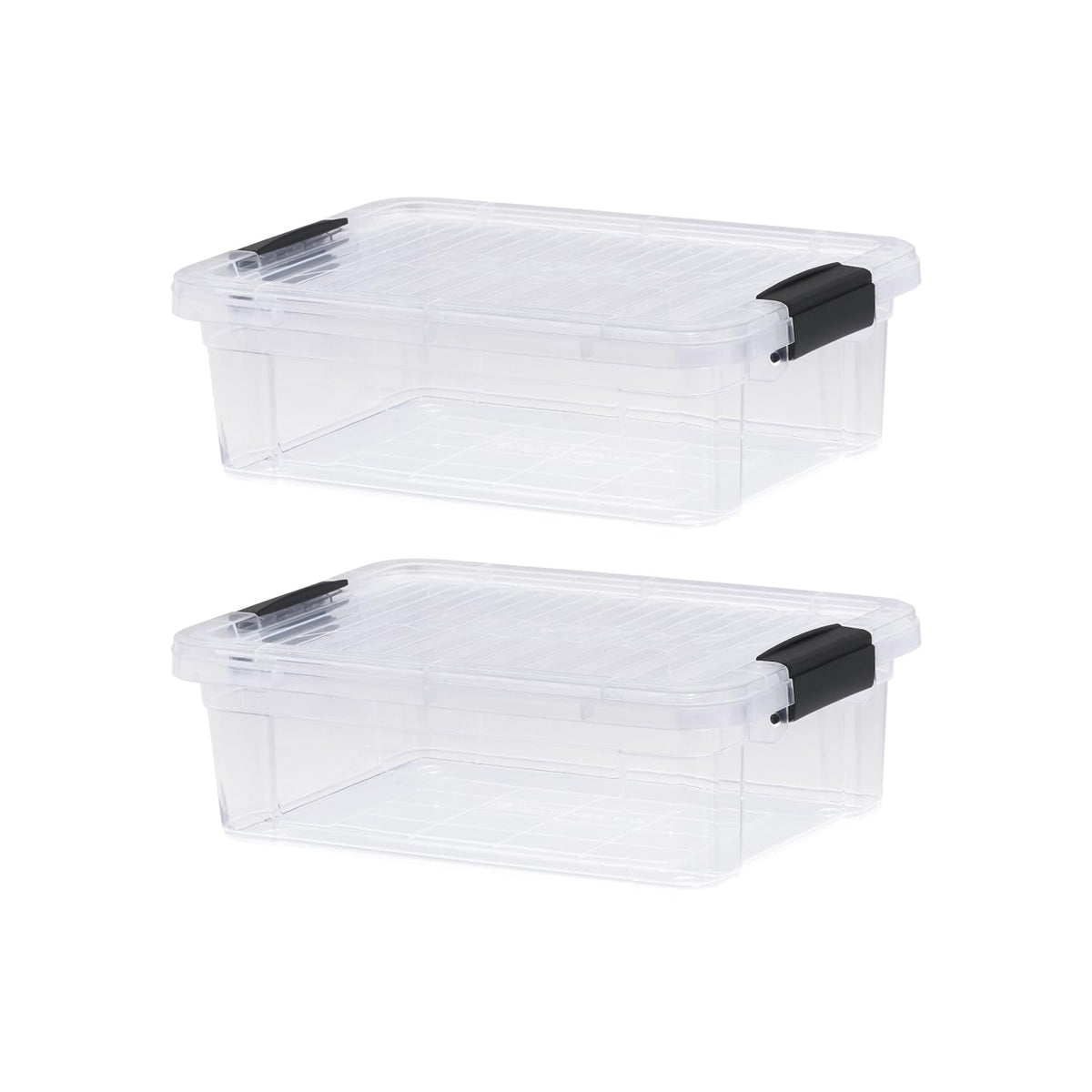 Superio Clear Plastic Storage Bins with Lid, 4.5 Quart Box, Organizing Containers, Stackable Plastic Tote for Home, Garage, Dorm, School, and Office
