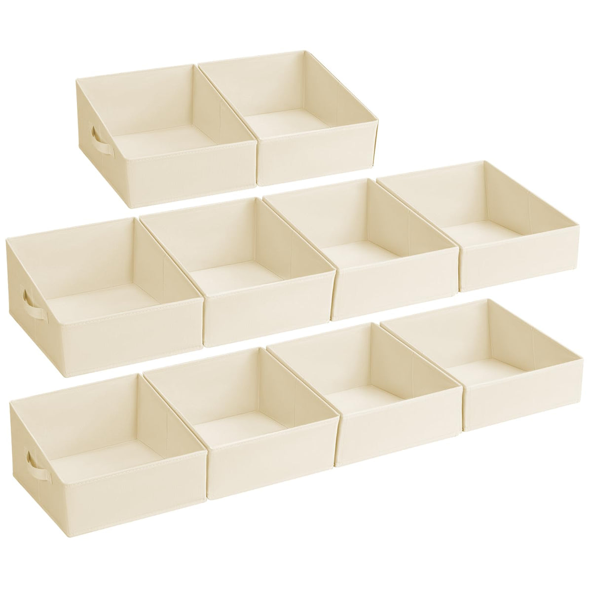 DIMJ Closet Storage Bins - Fabric Storage Baskets for Shelves, Collapsible Closet Organizers and Storage with Handles, Trapezoid Shelf Organization Storage Cubes for Purse, Toys, Books, Towel, Socks