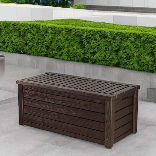 Keter Westwood 150 Gal Outdoor Storage Box for Patio and Pool Accessories