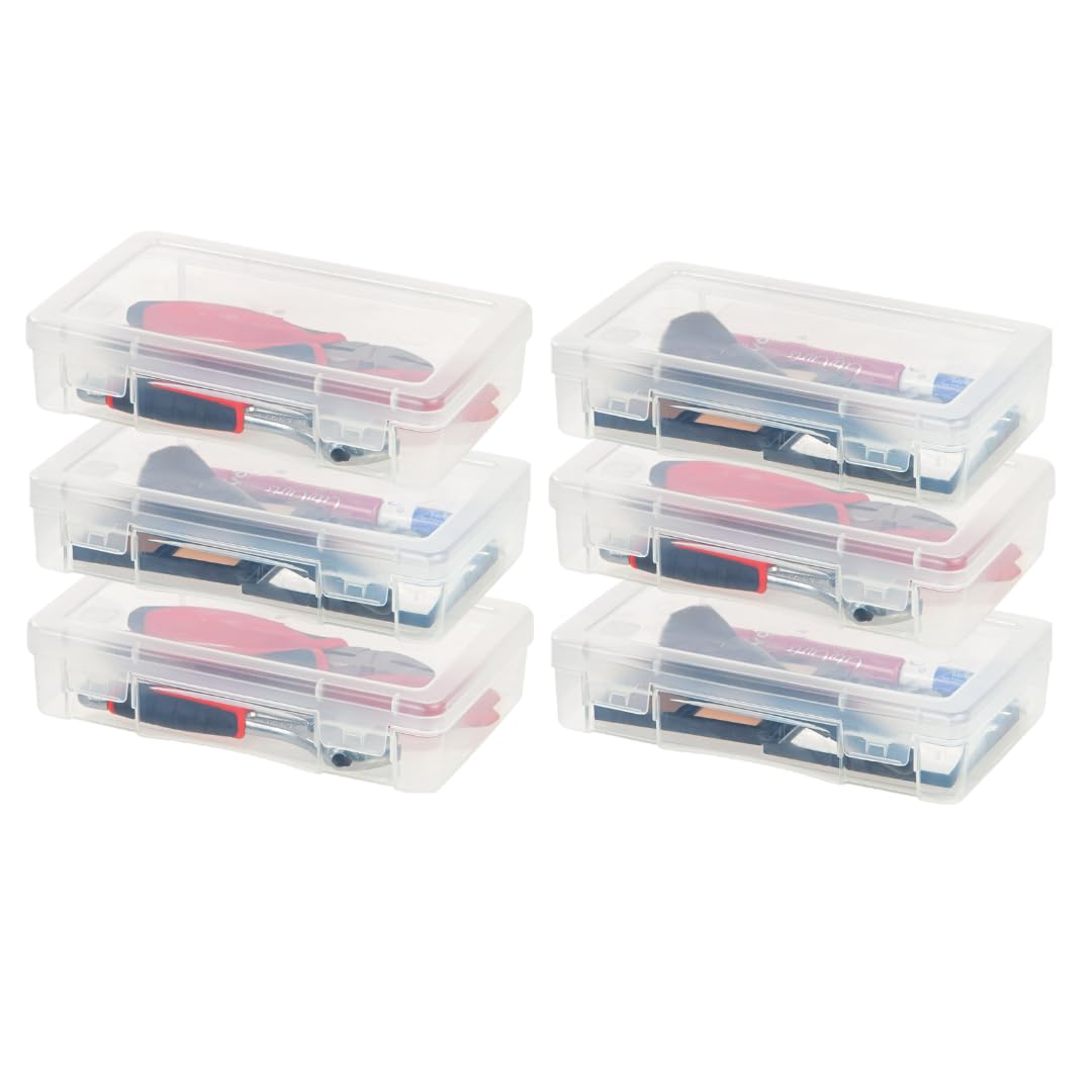 IRIS USA Clear Cases |Made in USA| Plastic Box Organizers (18-Pack)- Small