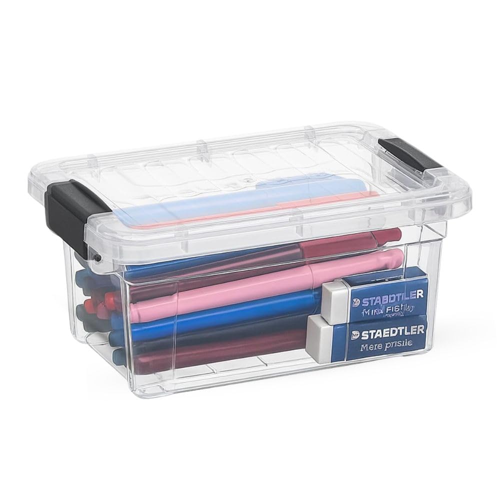 Superio 13.7 Quart Clear Plastic Storage Bin with Lid, Stackable Organizer Box, BPA-Free Storage Container for Home, Garage, School & Office, 1 Pack