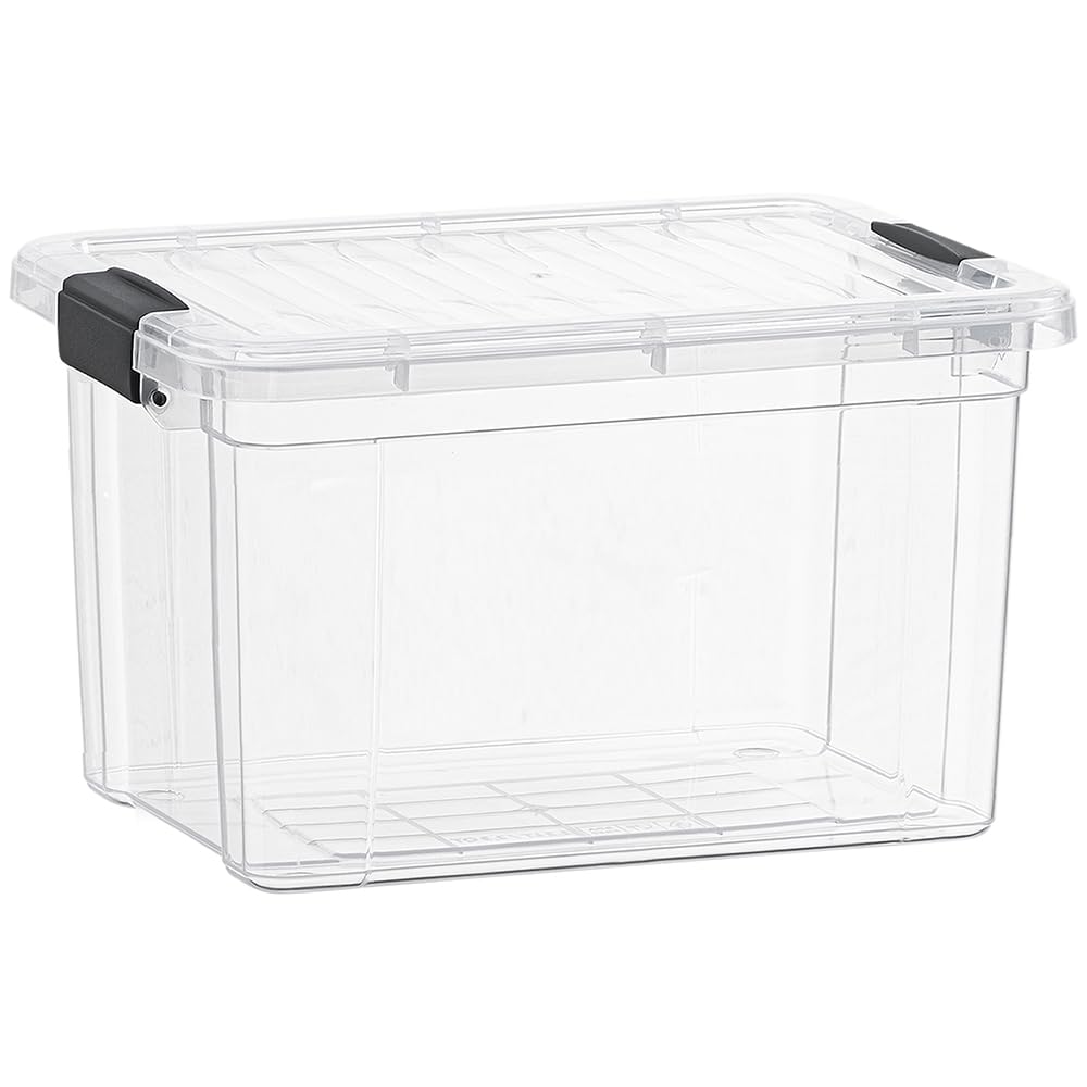 Superio Clear Plastic Storage Bins with Lid, 4.5 Quart Box, Organizing Containers, Stackable Plastic Tote for Home, Garage, Dorm, School, and Office