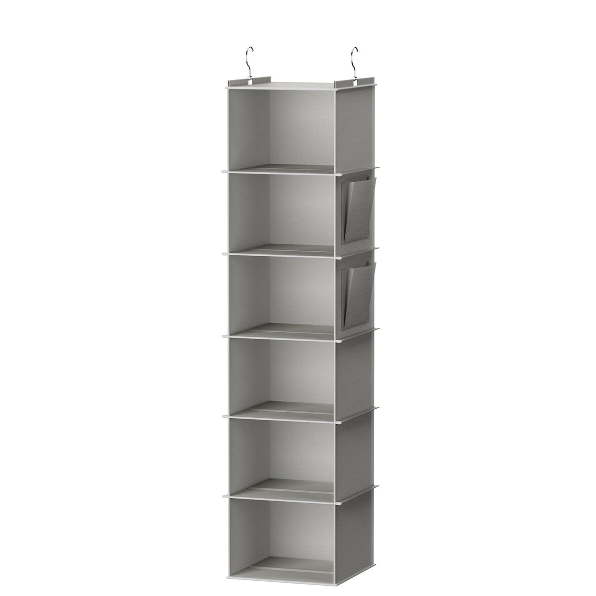 YOUDENOVA Hanging Closet Organizer and Storage, 6-Shelf, Grey