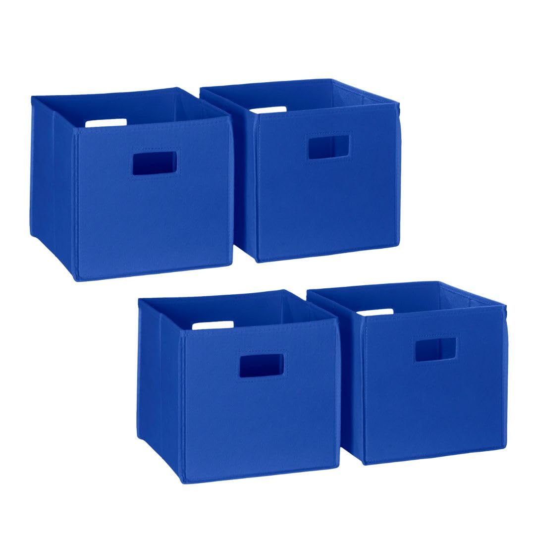 RiverRidge Folding Storage Bins - 2-pack of 10in Tall Taupe Cubes