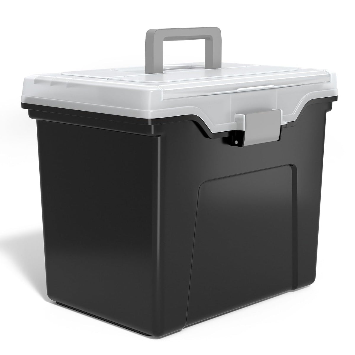 Staples Hanging File Folder Box, Storage Bin Organizer, Snap Lid, Clear