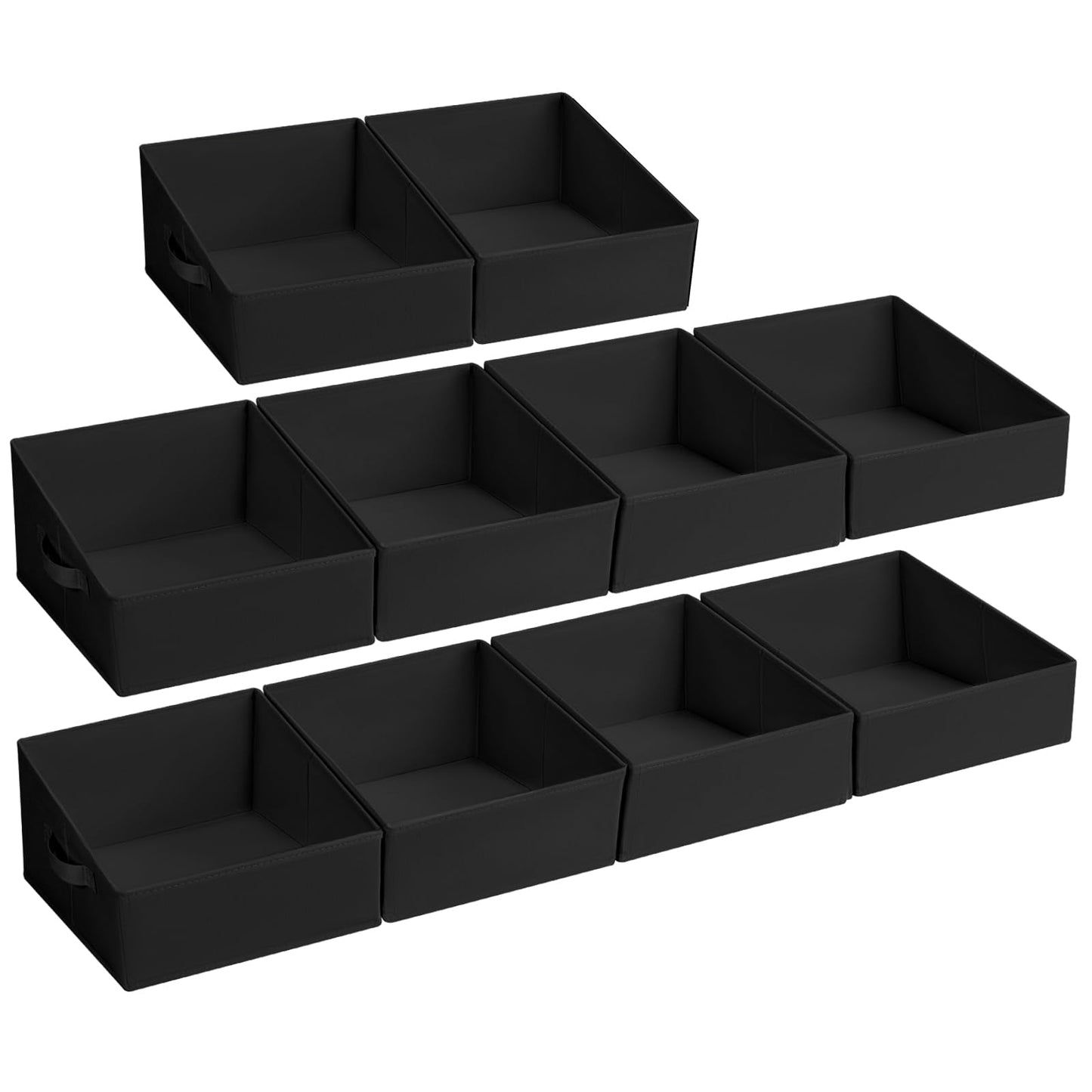 DIMJ Closet Storage Bins - Fabric Storage Baskets for Shelves, Collapsible Closet Organizers and Storage with Handles, Trapezoid Shelf Organization Storage Cubes for Purse, Toys, Books, Towel, Socks
