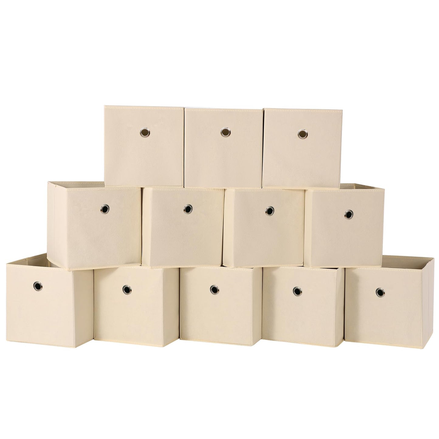 Black Foldable Storage Cubes Bins ,11 Inch Cloth Storage Cube Fabric Storage Box Cubes Organizer Baskets with Handles for Home Organizer Set of 3 (Black)