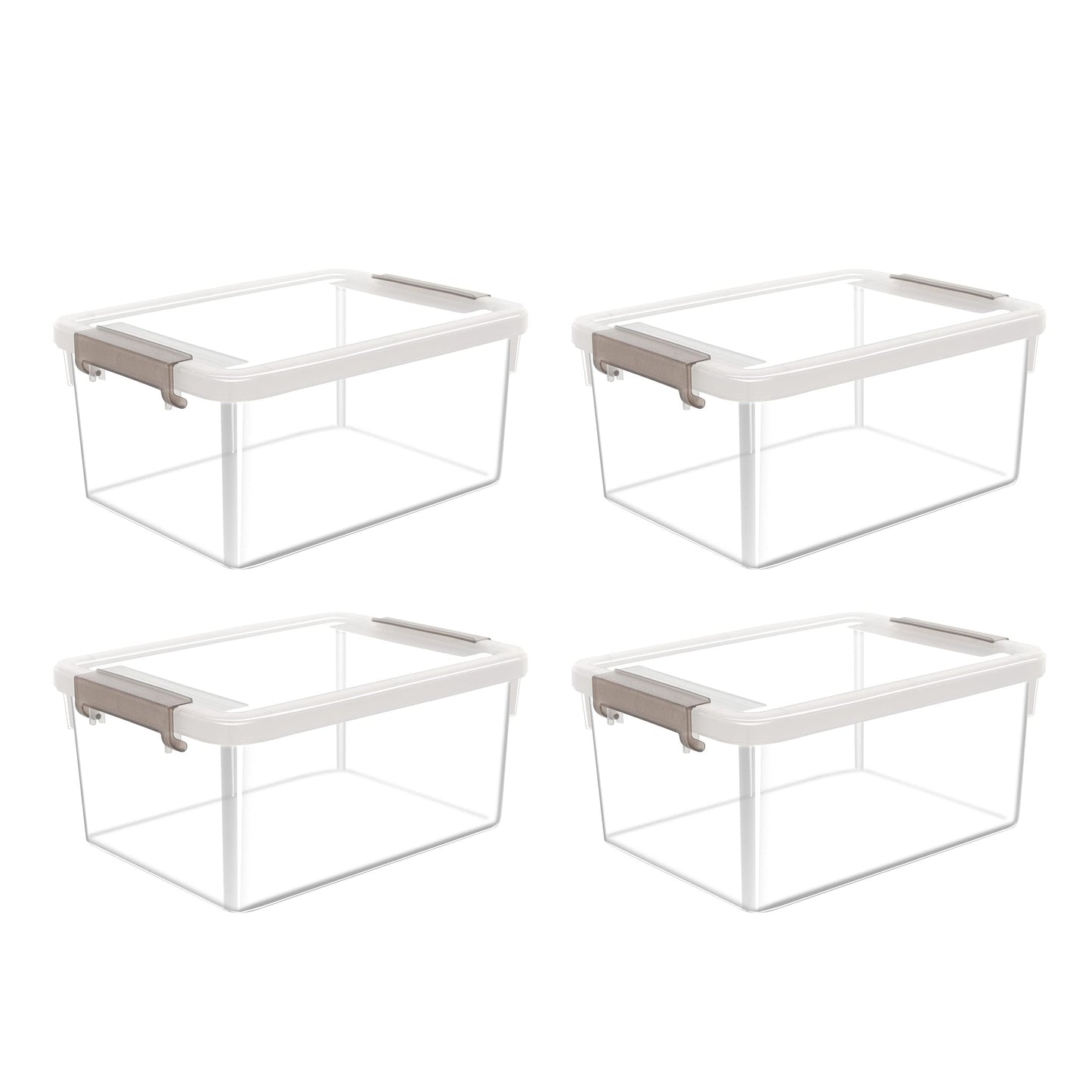 Citylife 10Packs 1.3Qt Small Storage Bins with Lids,Stackable Clear