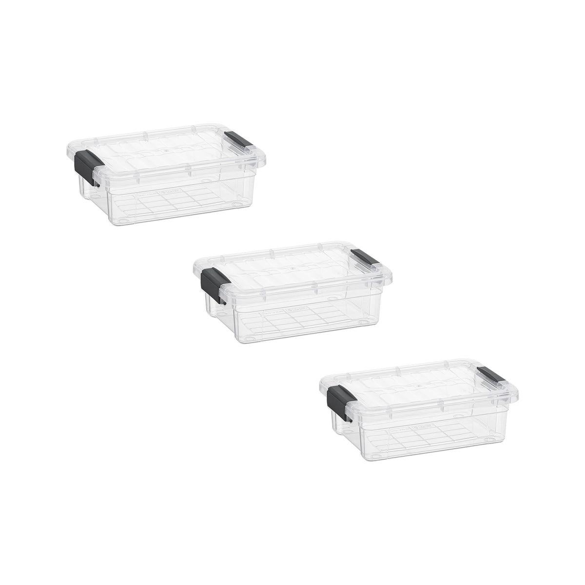 Superio Clear Plastic Storage Bins with Lid, 4.5 Quart Box, Organizing Containers, Stackable Plastic Tote for Home, Garage, Dorm, School, and Office