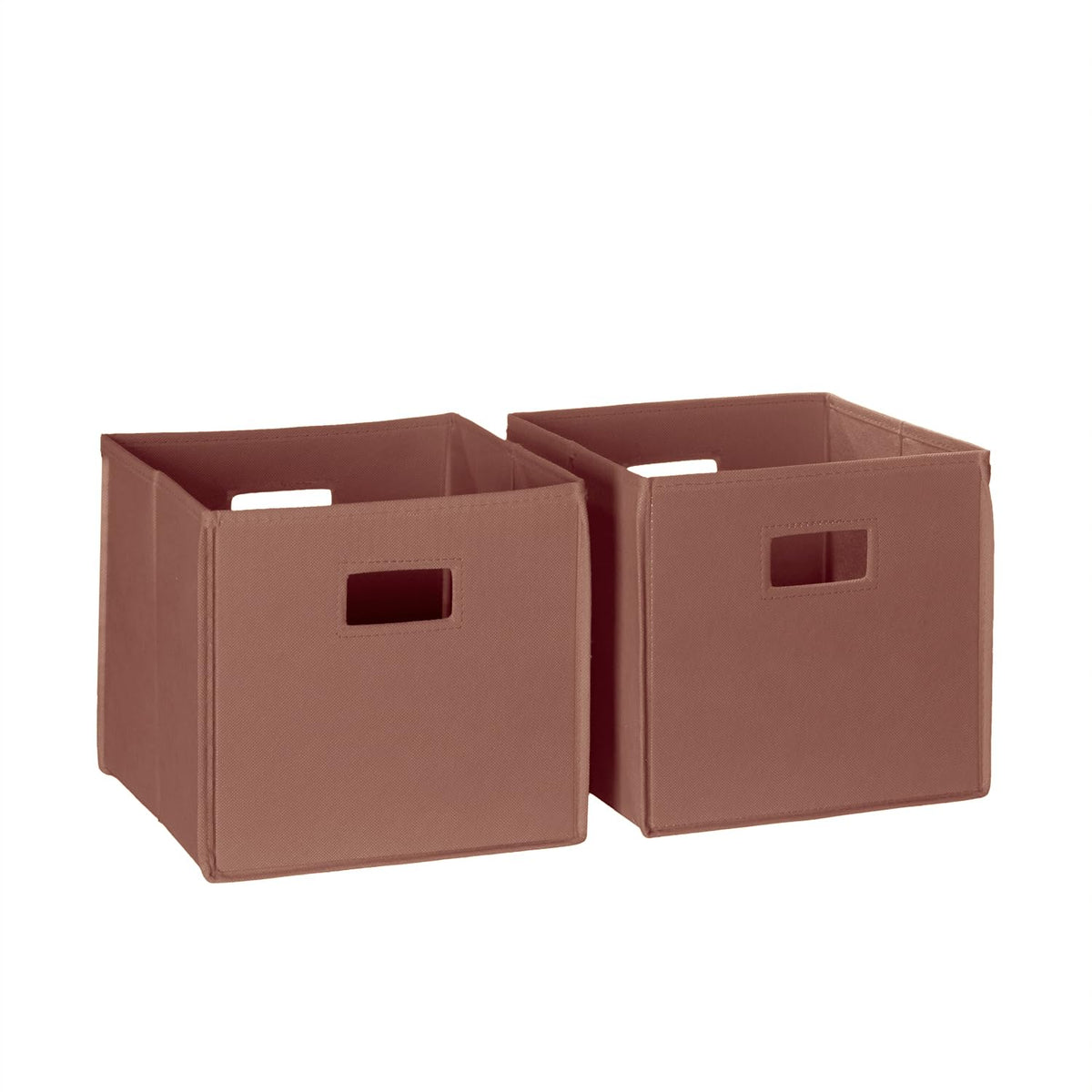RiverRidge Folding Storage Bins - 2-pack of 10in Tall Taupe Cubes