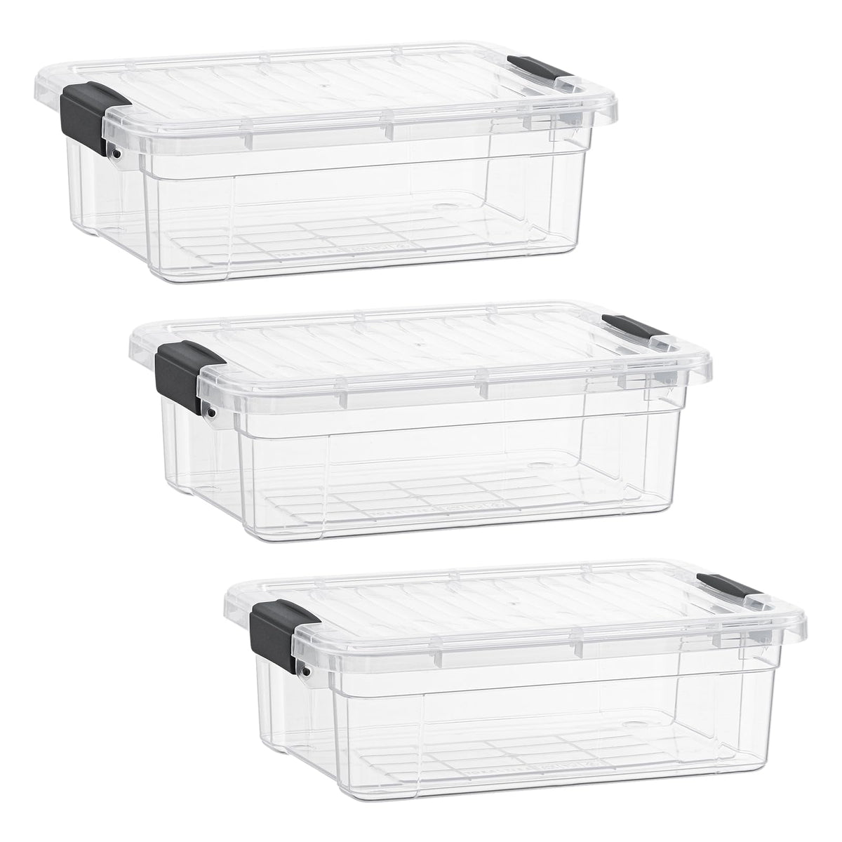 Superio 13.7 Quart Clear Plastic Storage Bin with Lid, Stackable Organizer Box, BPA-Free Storage Container for Home, Garage, School & Office, 1 Pack