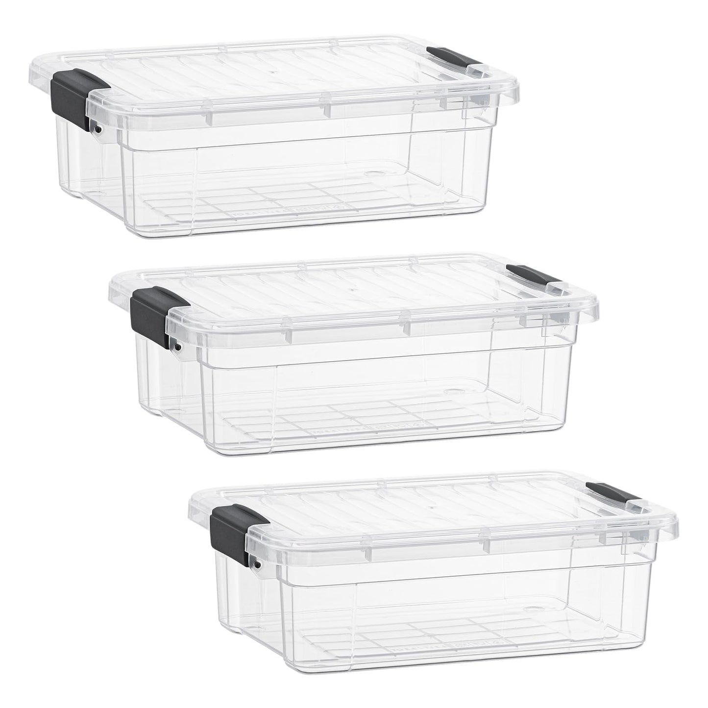 Superio Clear Plastic Storage Bins with Lid, 4.5 Quart Box, Organizing Containers, Stackable Plastic Tote for Home, Garage, Dorm, School, and Office