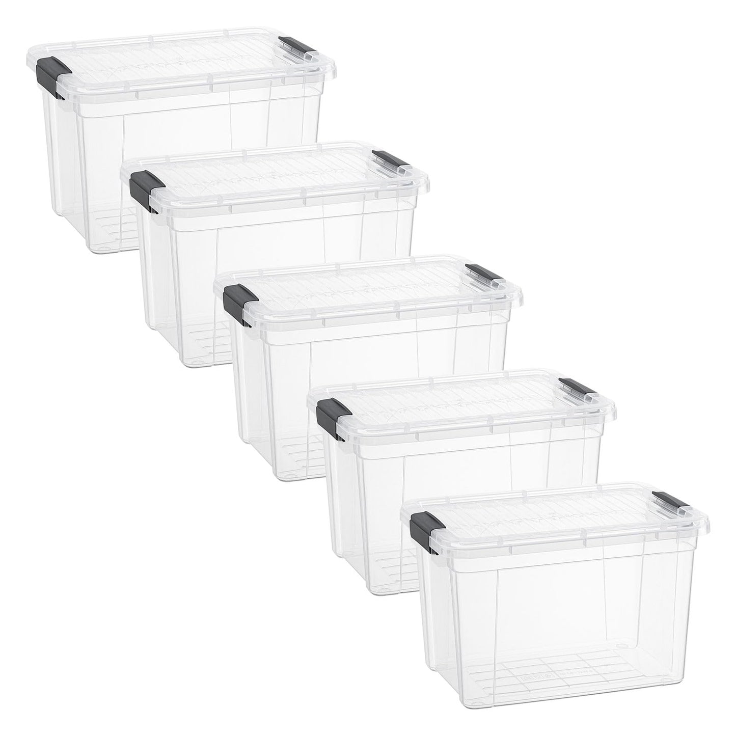 Superio Clear Plastic Storage Bins with Lid, 4.5 Quart Box, Organizing Containers, Stackable Plastic Tote for Home, Garage, Dorm, School, and Office
