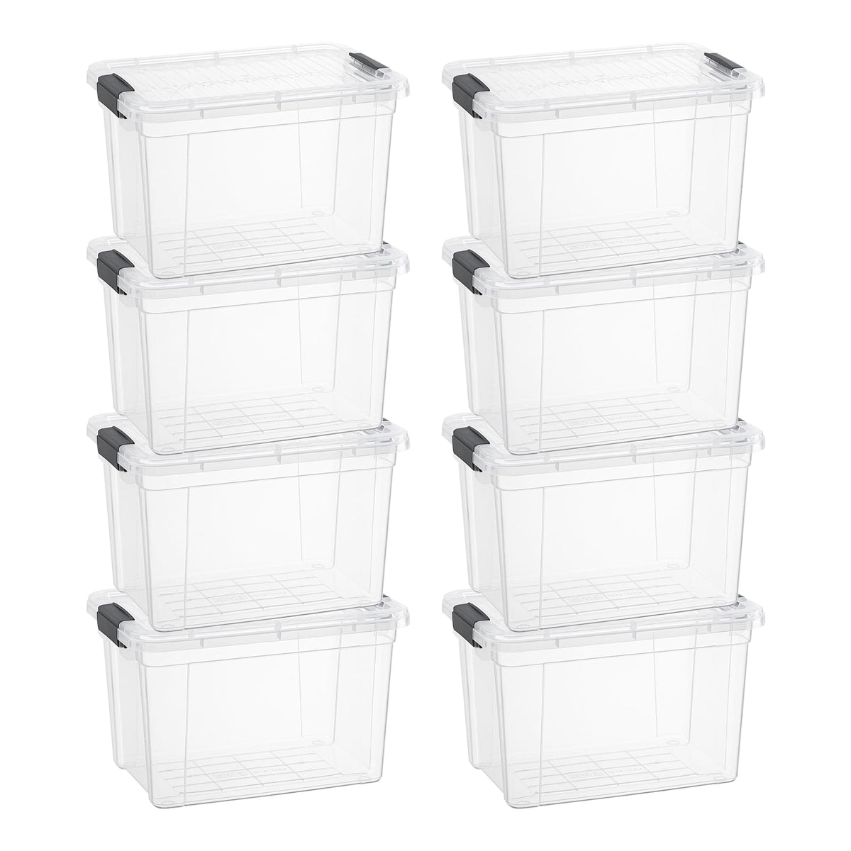 Superio Clear Plastic Storage Bins with Lid, 4.5 Quart Box, Organizing Containers, Stackable Plastic Tote for Home, Garage, Dorm, School, and Office