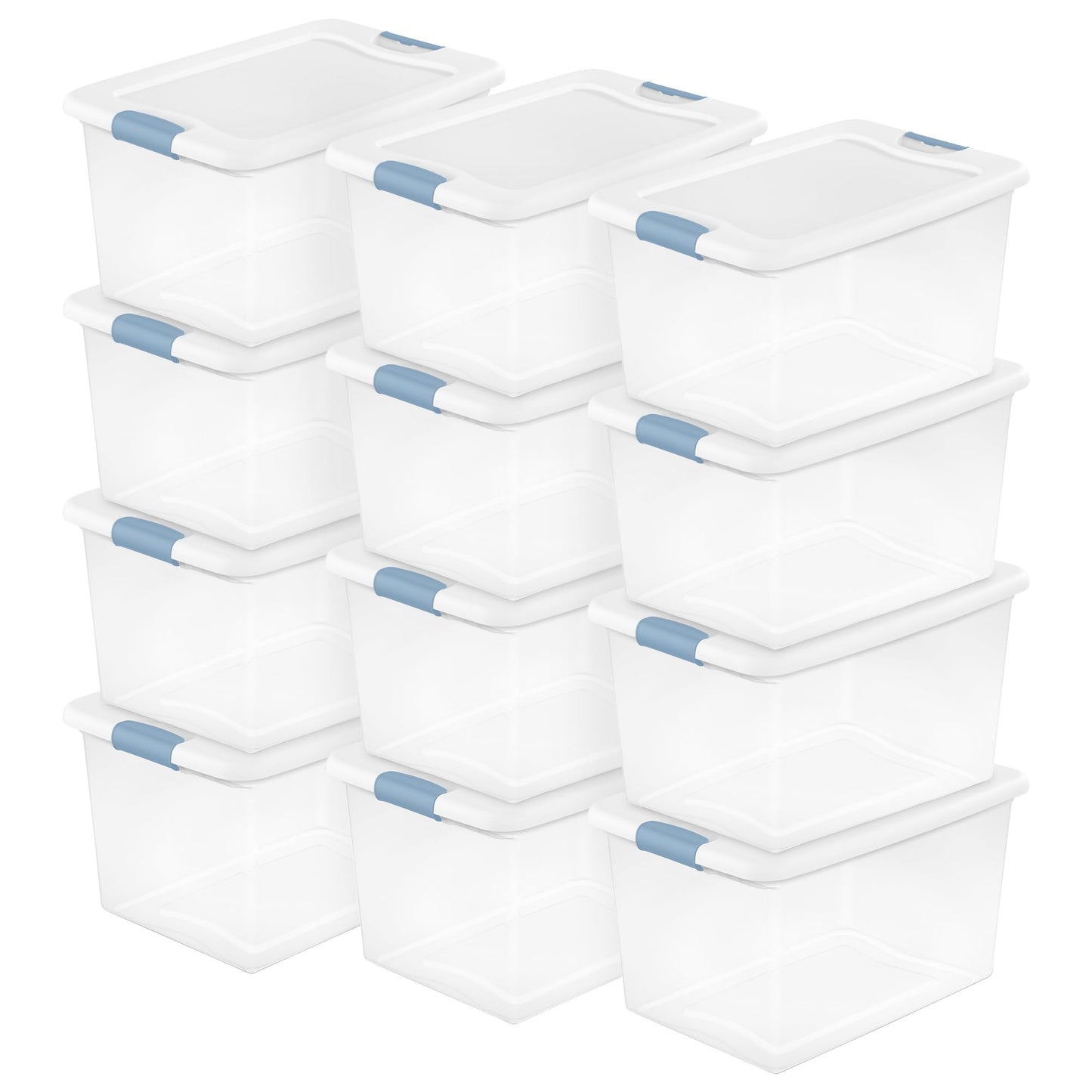 Sterilite Latching Box with Lids for Home and Office, 6 Quart, 12-Pack