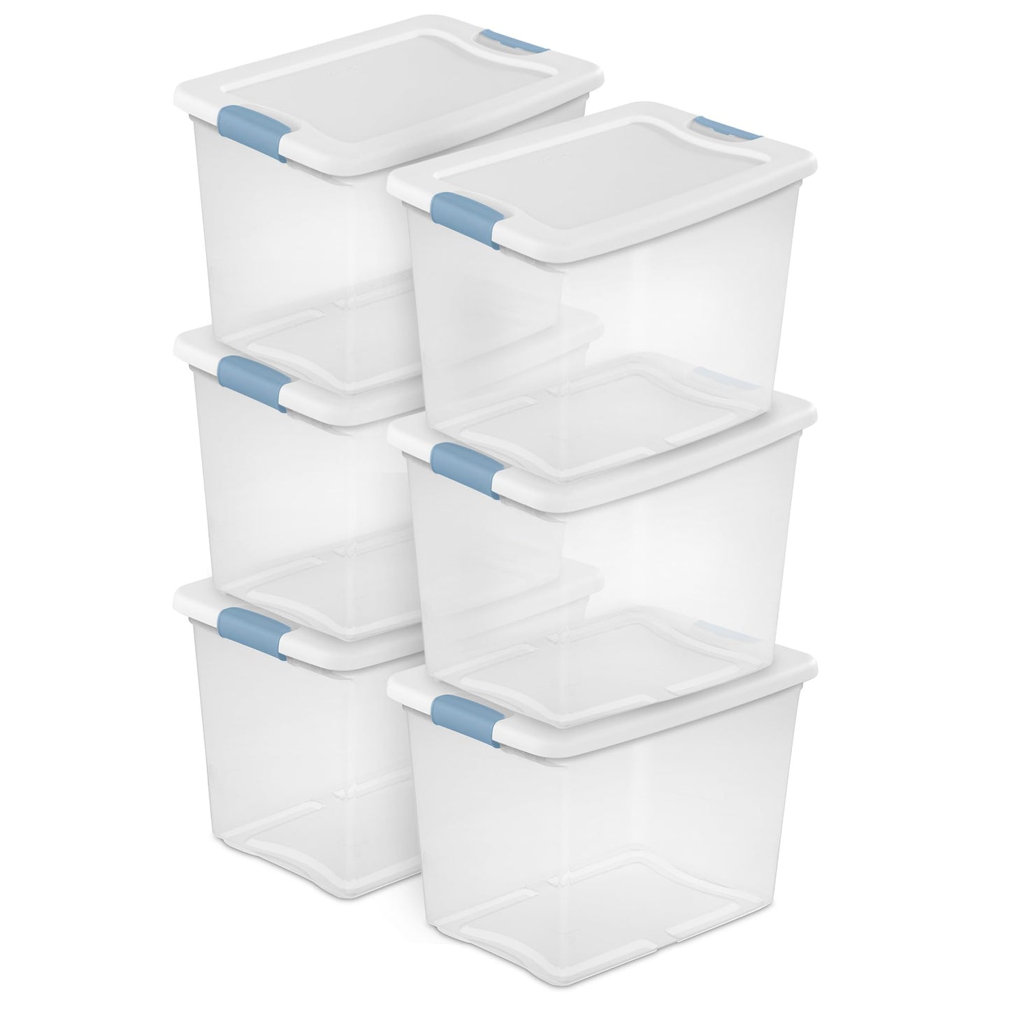 Sterilite Latching Box with Lids for Home and Office, 6 Quart, 12-Pack