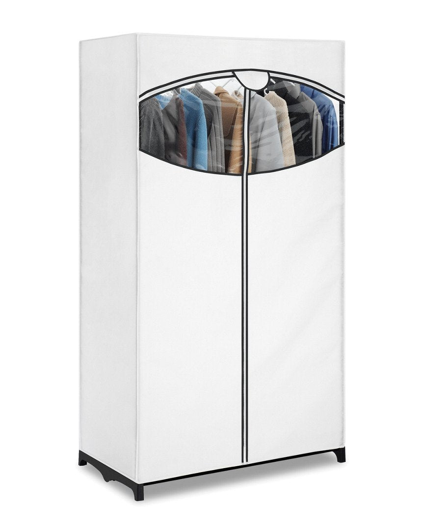 Whitmor Extra-Wide Portable Clothes Closet, 60" Wide Closet Organizers and Storage with Cover, Heavy Duty Metal Clothes Rack, Stable and Easy Assembly Clothes Storage, Light Grey