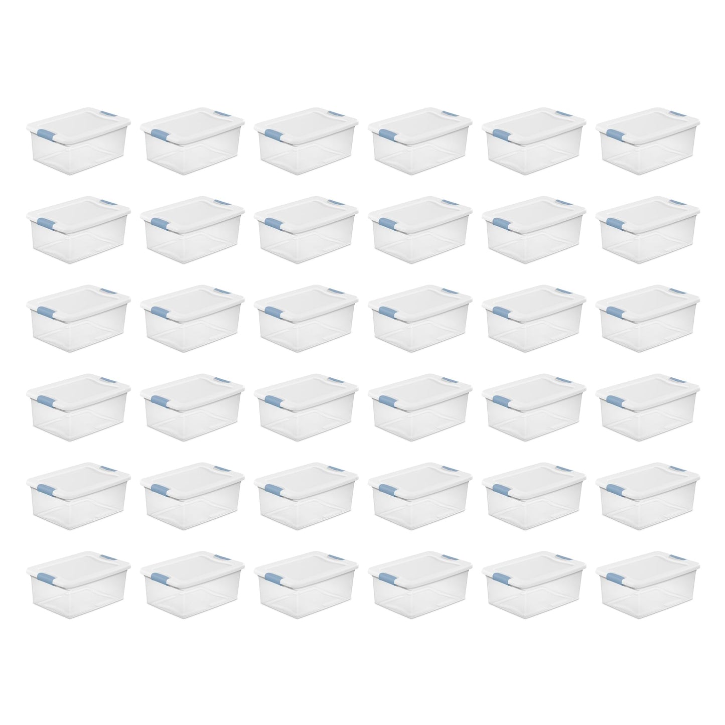 Sterilite Latching Box with Lids for Home and Office, 6 Quart, 12-Pack