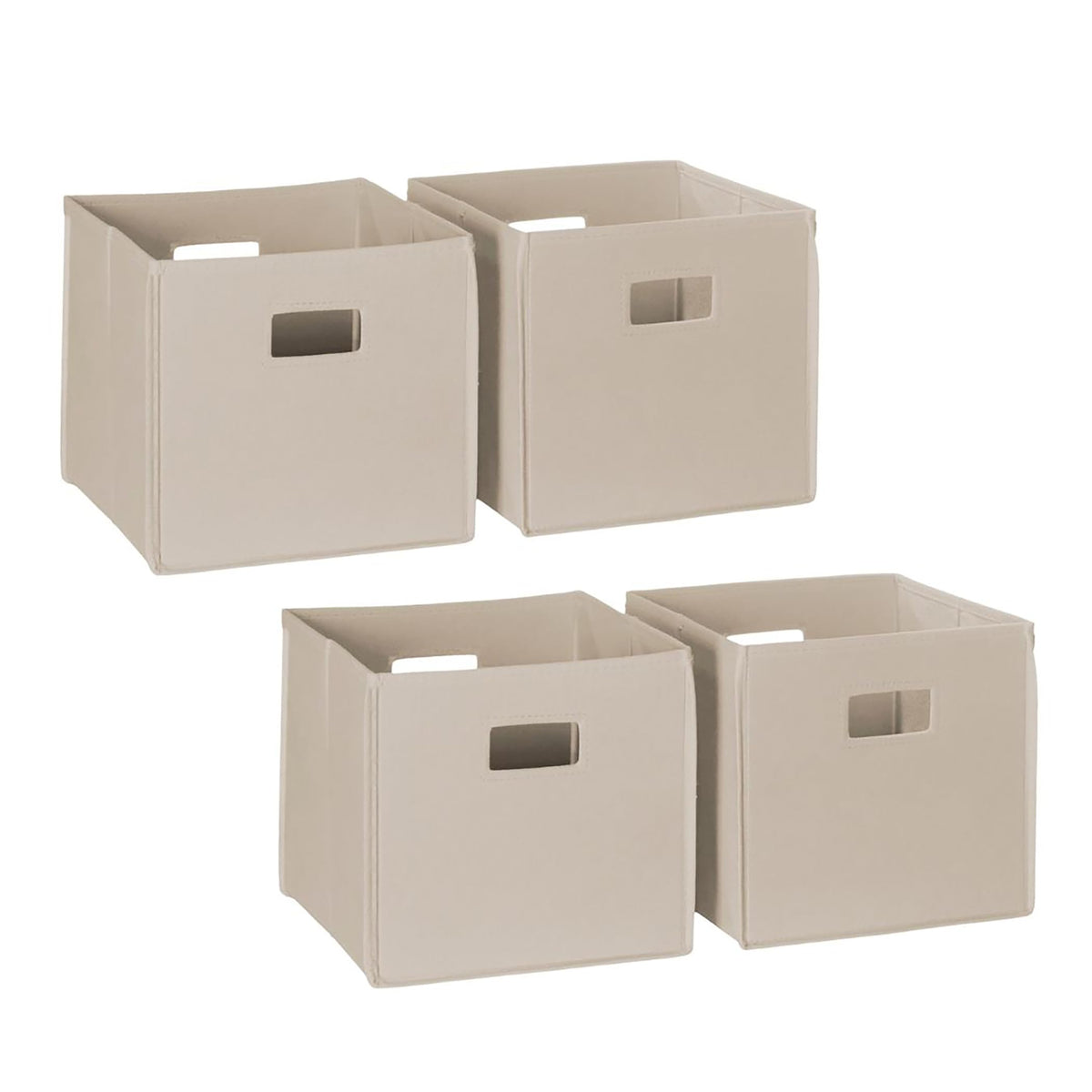 RiverRidge Folding Storage Bins - 2-pack of 10in Tall Taupe Cubes