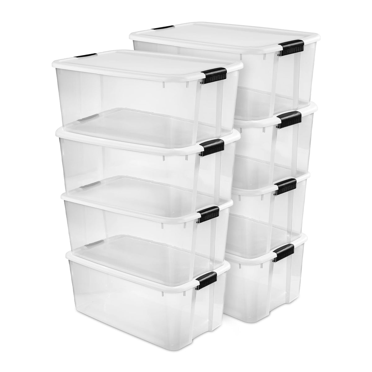 Sterilite Ultra Latch Box with Lids for Home and Office, 18 Quart, 6-Pack