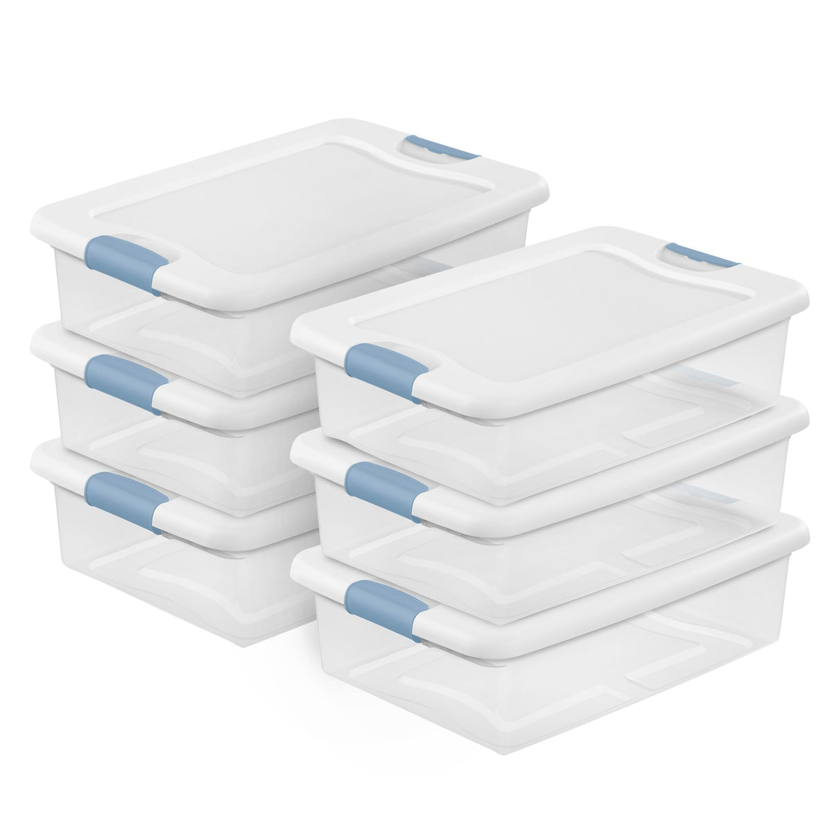Sterilite Latching Box with Lids for Home and Office, 6 Quart, 12-Pack