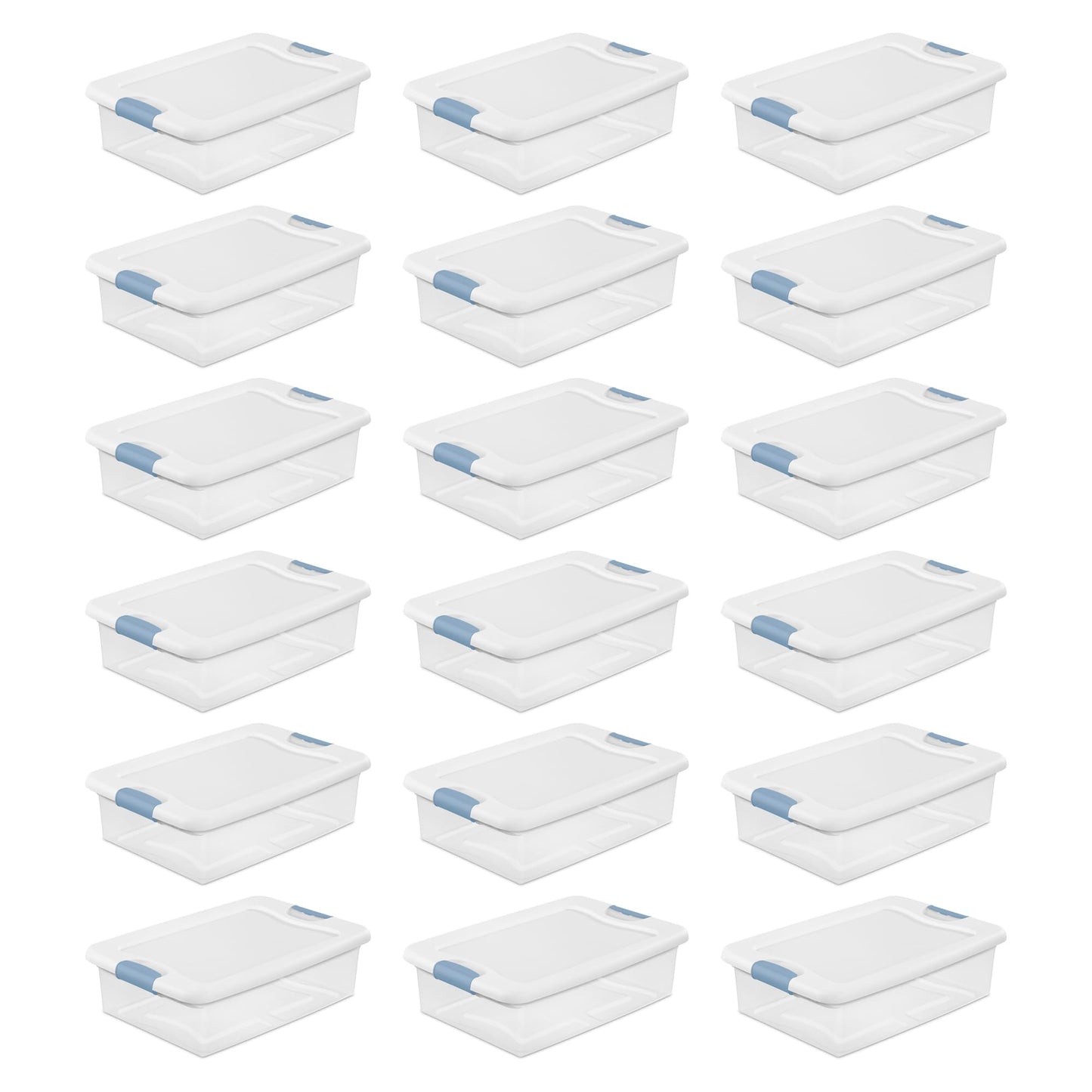 Sterilite Latching Box with Lids for Home and Office, 6 Quart, 12-Pack