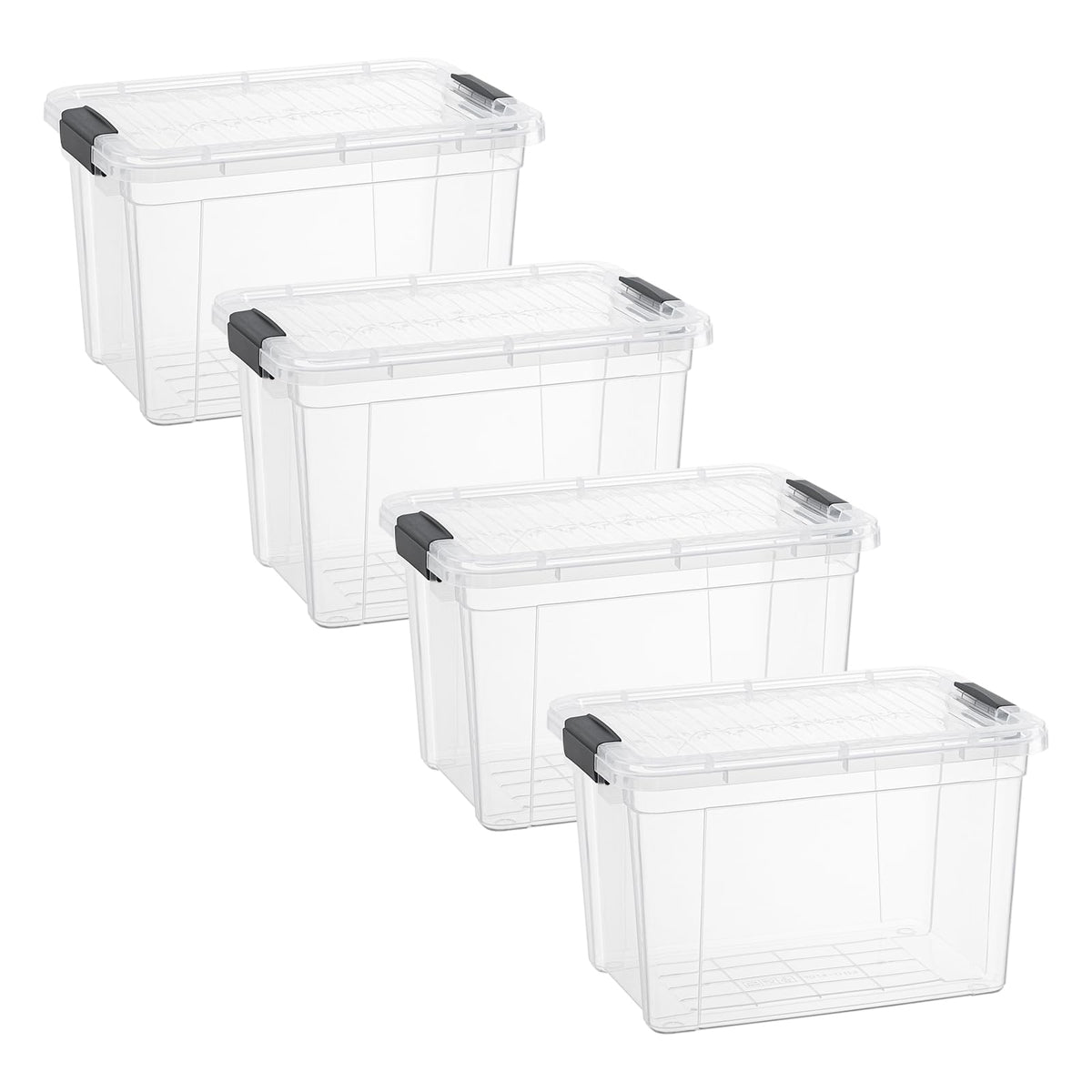Superio 13.7 Quart Clear Plastic Storage Bin with Lid, Stackable Organizer Box, BPA-Free Storage Container for Home, Garage, School & Office, 1 Pack