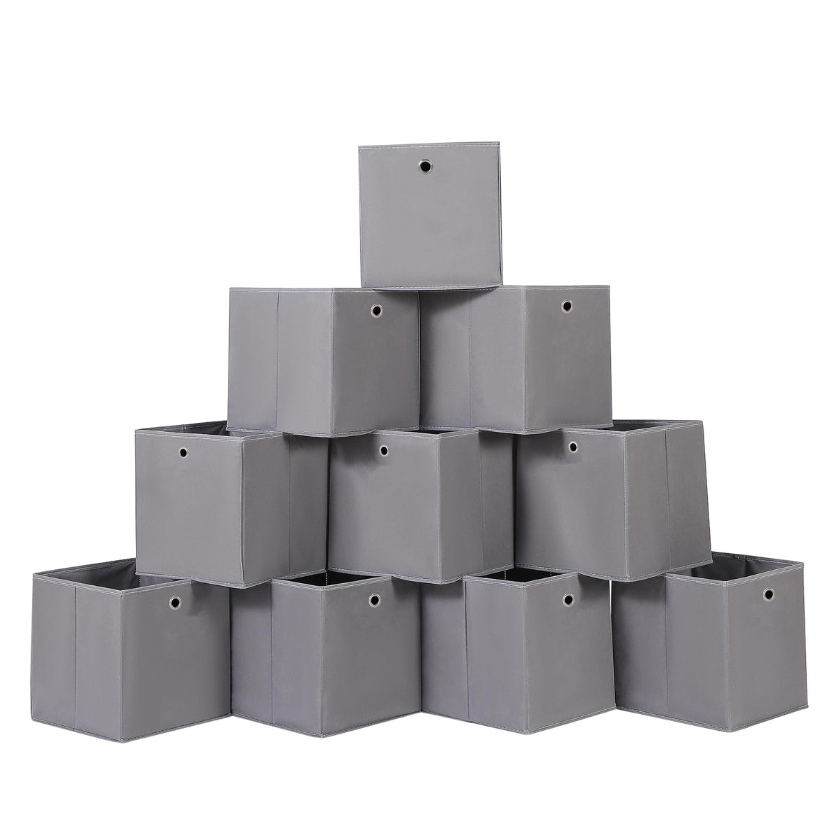 Black Foldable Storage Cubes Bins ,11 Inch Cloth Storage Cube Fabric Storage Box Cubes Organizer Baskets with Handles for Home Organizer Set of 3 (Black)