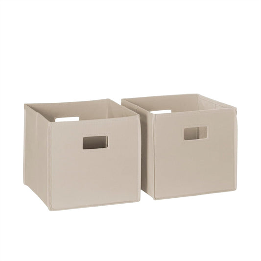 RiverRidge Folding Storage Bins - 2-pack of 10in Tall Taupe Cubes
