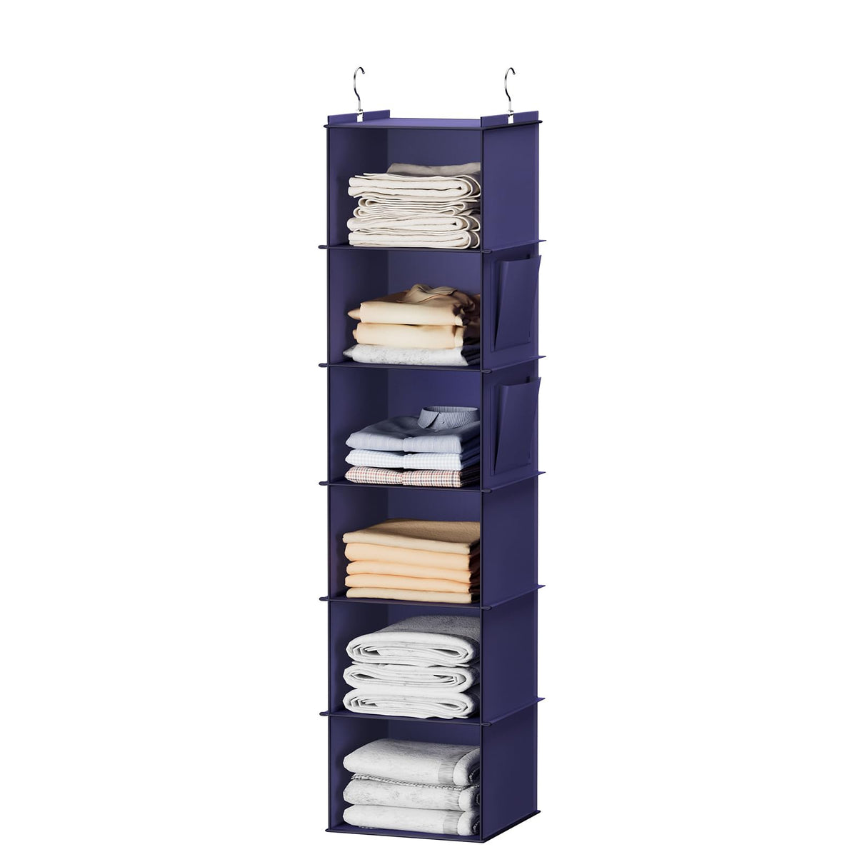 YOUDENOVA Hanging Closet Organizer and Storage, 6-Shelf, Grey