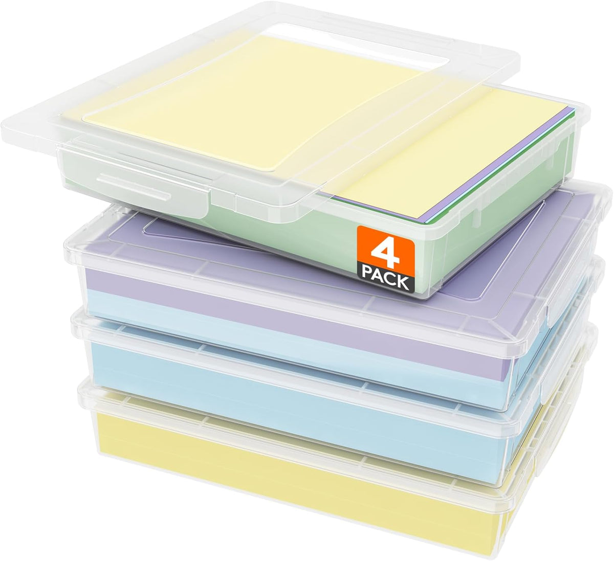 Lifewit 5 Qt Clear Storage Bins with Lids, 4 Pcs