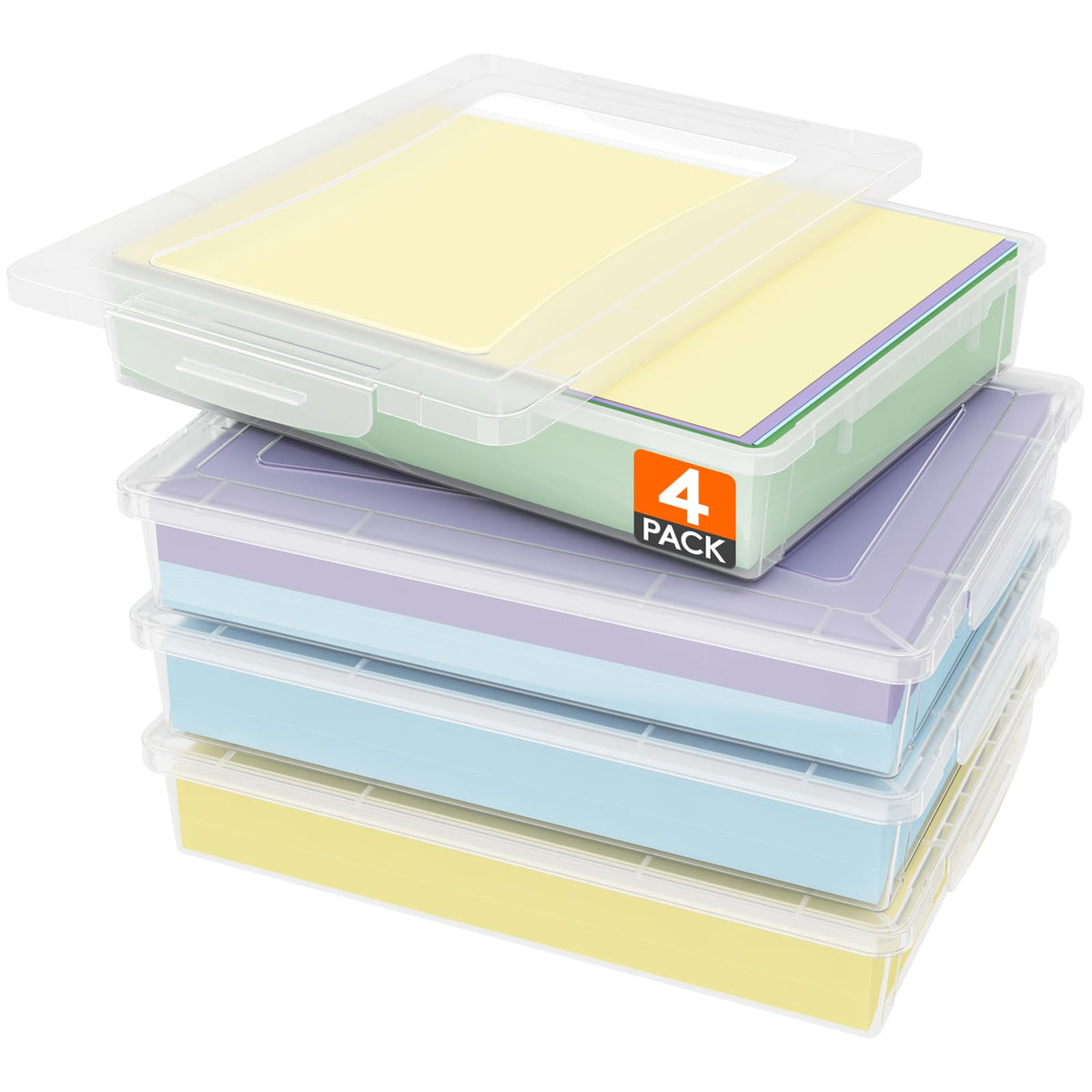 Lifewit 5 Qt Clear Storage Bins with Lids, 4 Pcs