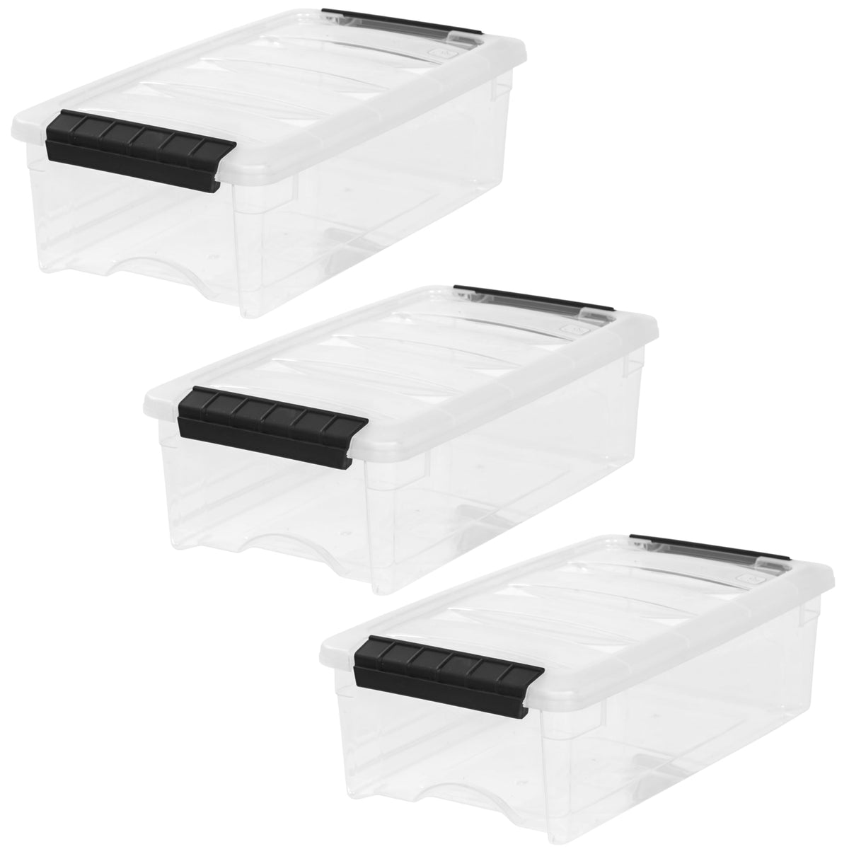 IRIS USA 4-Pack 13 Quart Storage Bins with Lids, Clear