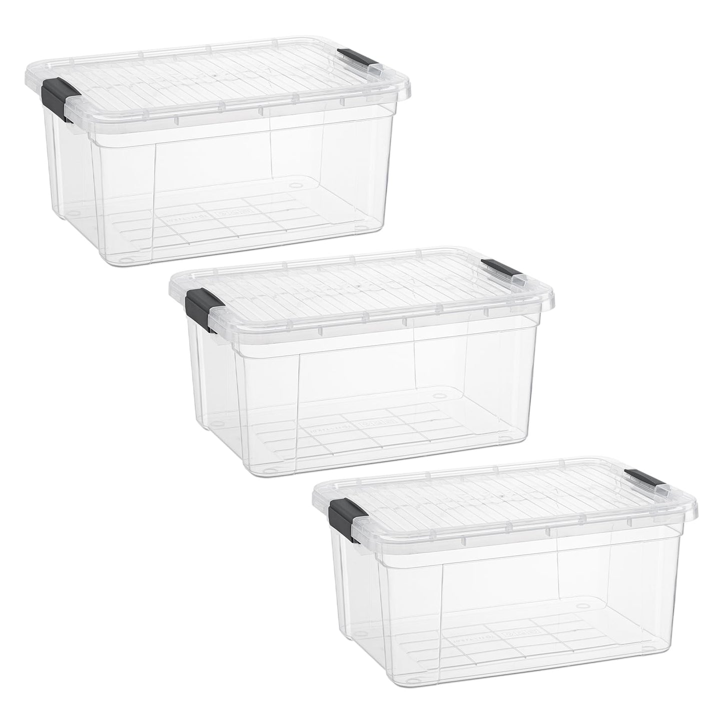 Superio 13.7 Quart Clear Plastic Storage Bin with Lid, Stackable Organizer Box, BPA-Free Storage Container for Home, Garage, School & Office, 1 Pack
