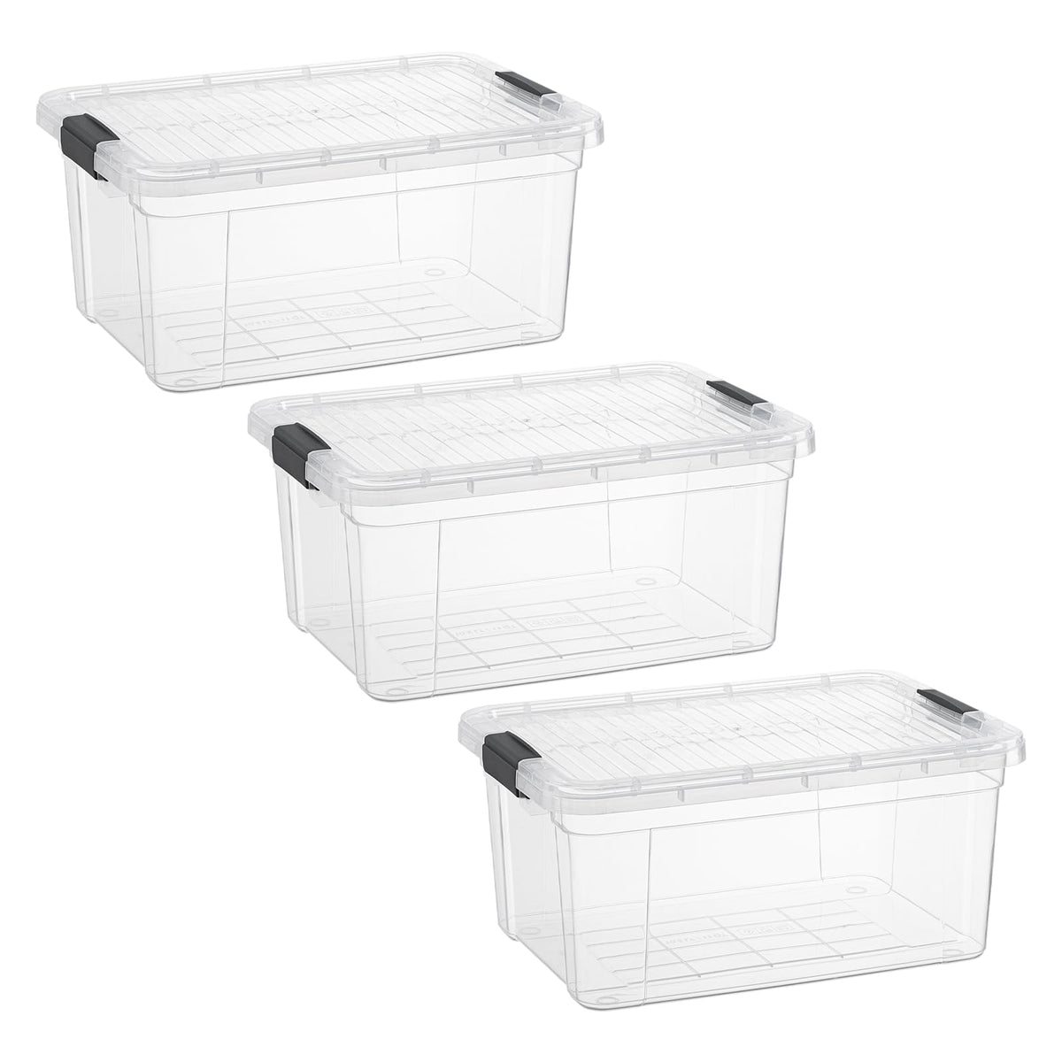 Superio Clear Plastic Storage Bins with Lid, 4.5 Quart Box, Organizing Containers, Stackable Plastic Tote for Home, Garage, Dorm, School, and Office