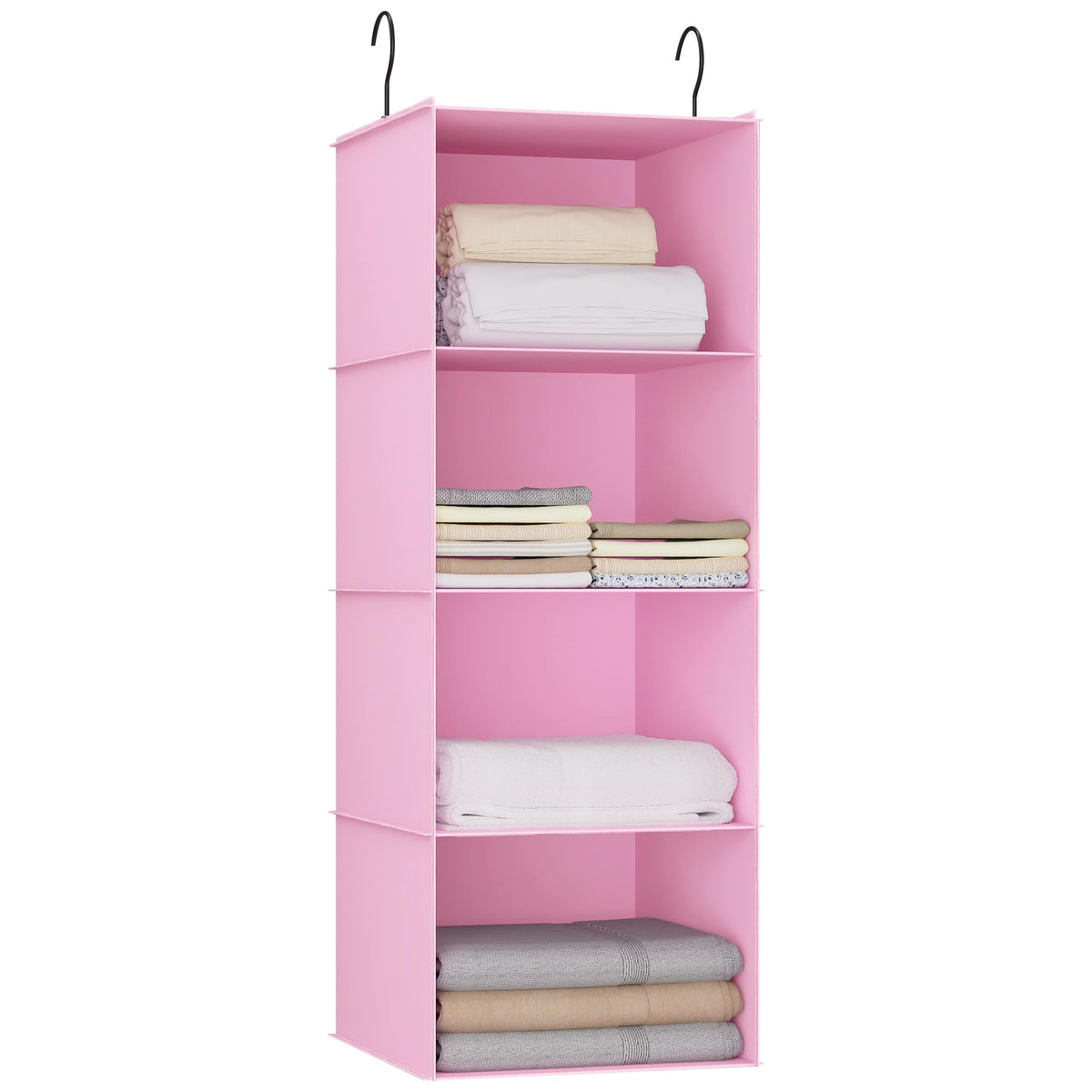 Hanging Closet Organizer 3-Shelf, Oxford Fabric Wardrobe Storage, Gray