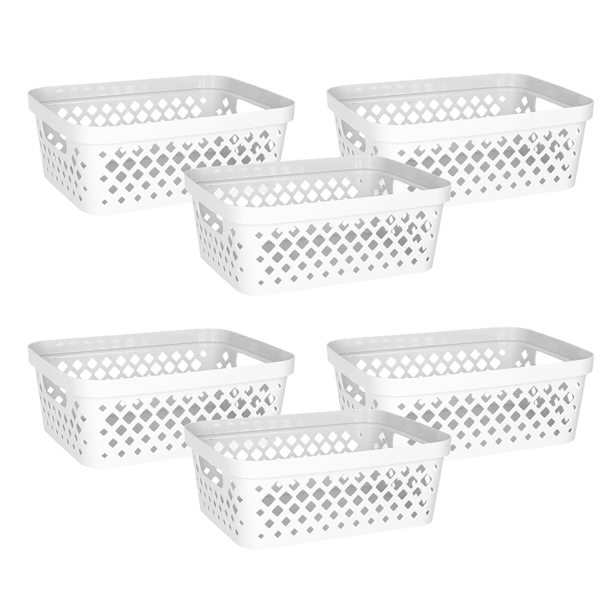 Glad Plastic Baskets for Organizing, Set of 6 | Pantry Storage for Under Counter, Linen Closet, and Bathroom | Nesting Shelf Bins with Handles, 1 Gallon, Sage