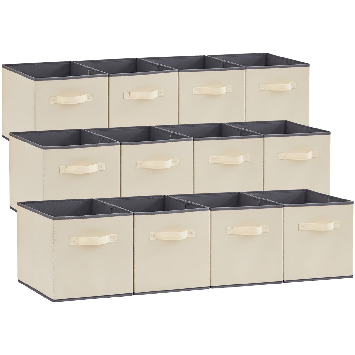 Lifewit Storage Cubes, 11 Inch Organizer Bins, 18L Gray, 12 Packs